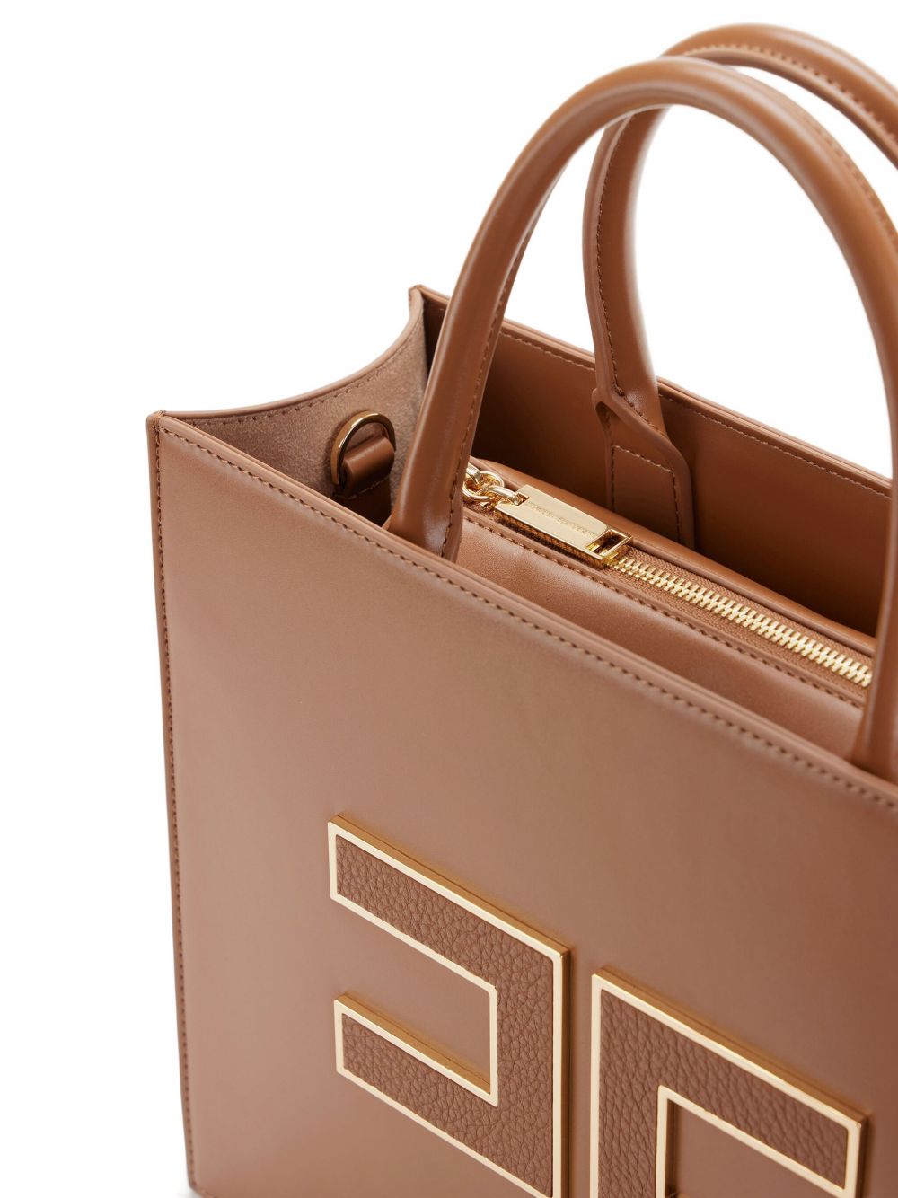 ELISABETTA FRANCHI Chic Leather Handbag with Rolled Top Handles