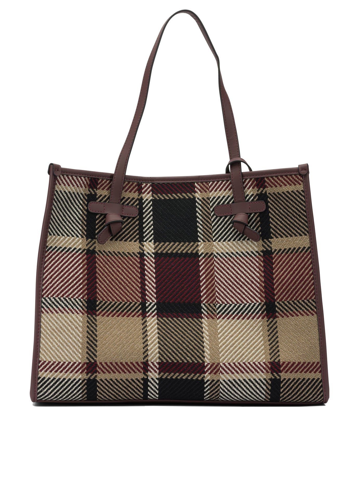 GIANNI CHIARINI Leather Fabric Shoulder Handbag