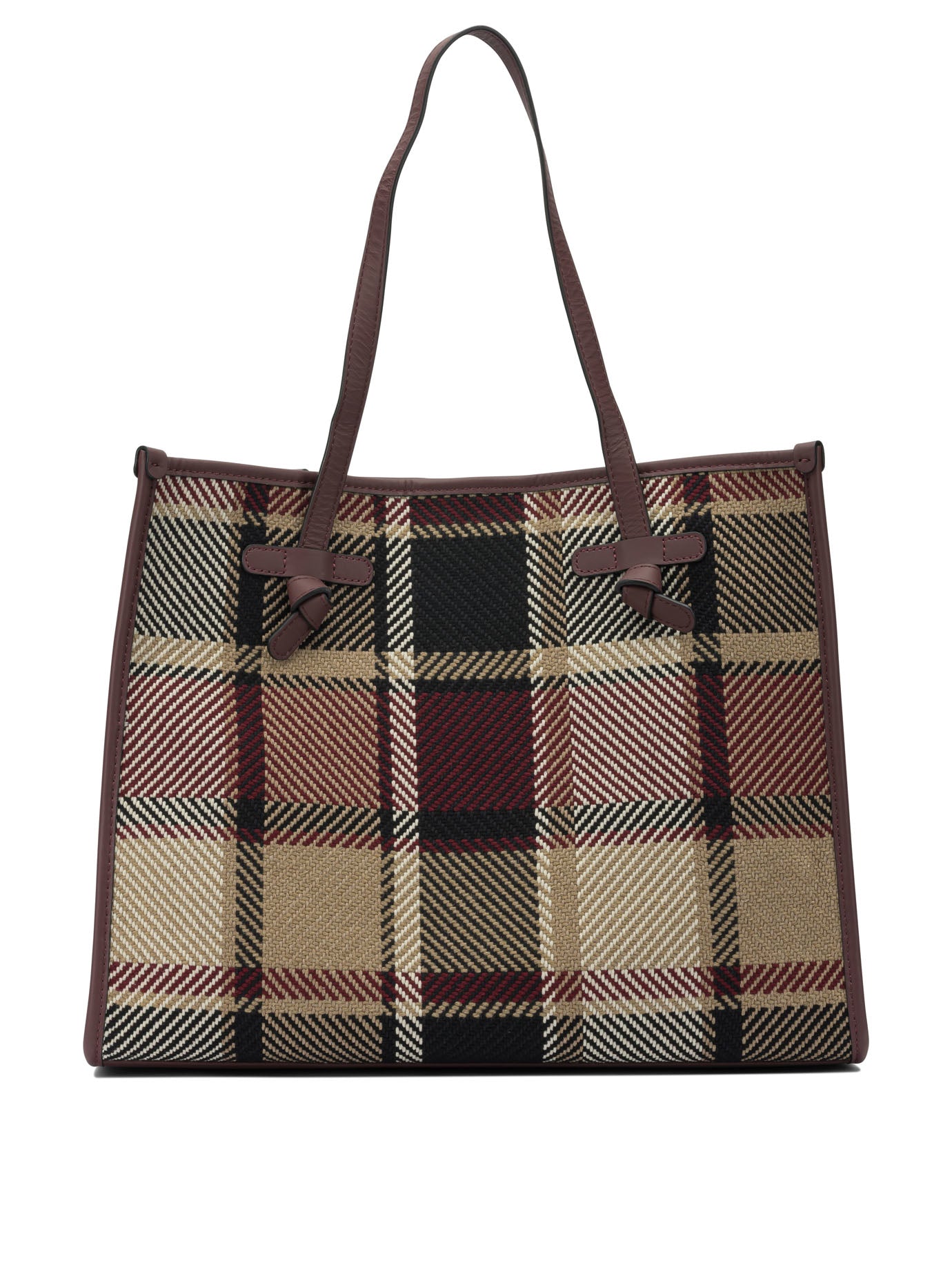 GIANNI CHIARINI Leather Fabric Shoulder Handbag