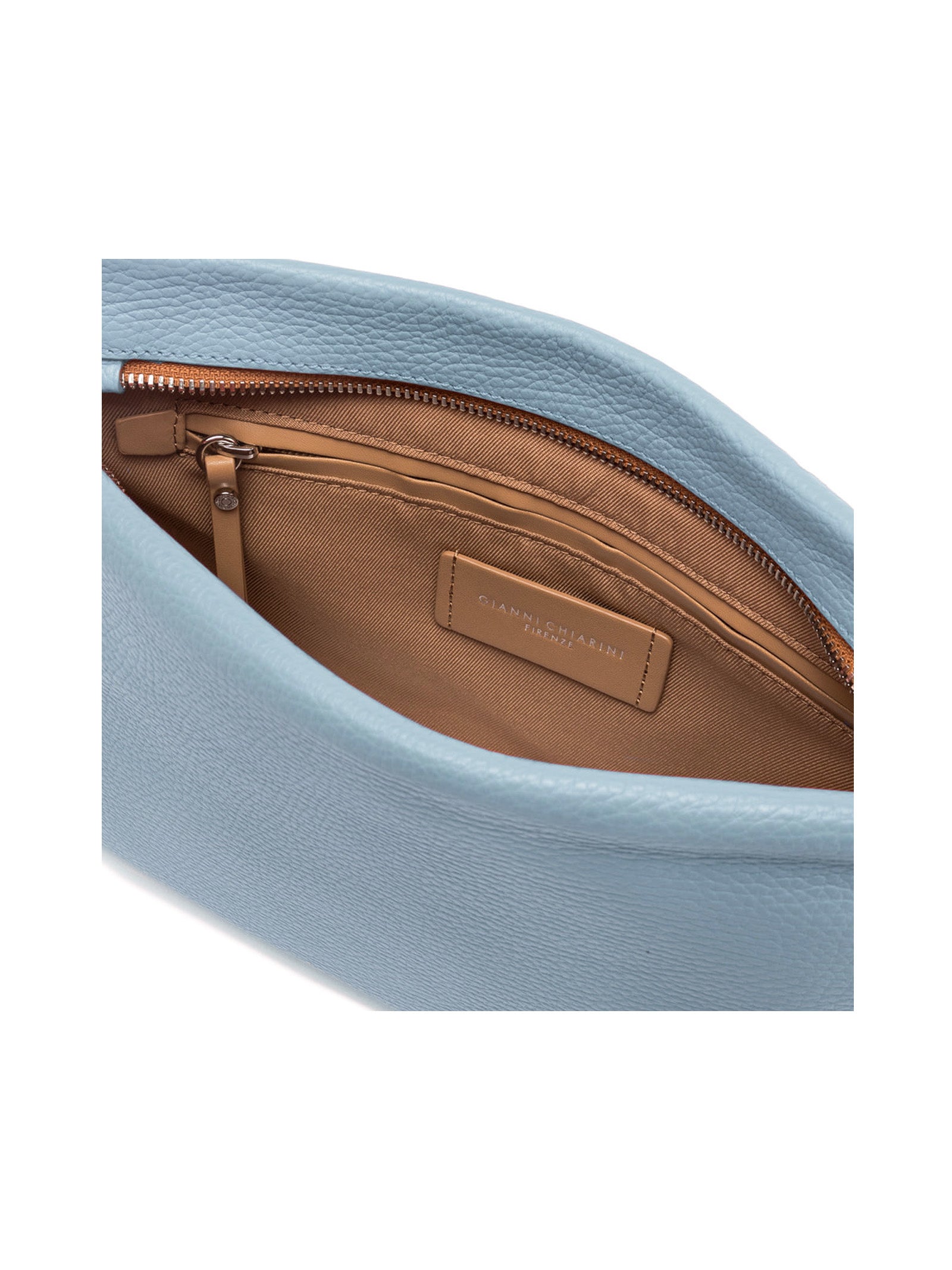 GIANNI CHIARINI Mini Hammered Leather Clutch Handbag with Resin Chain