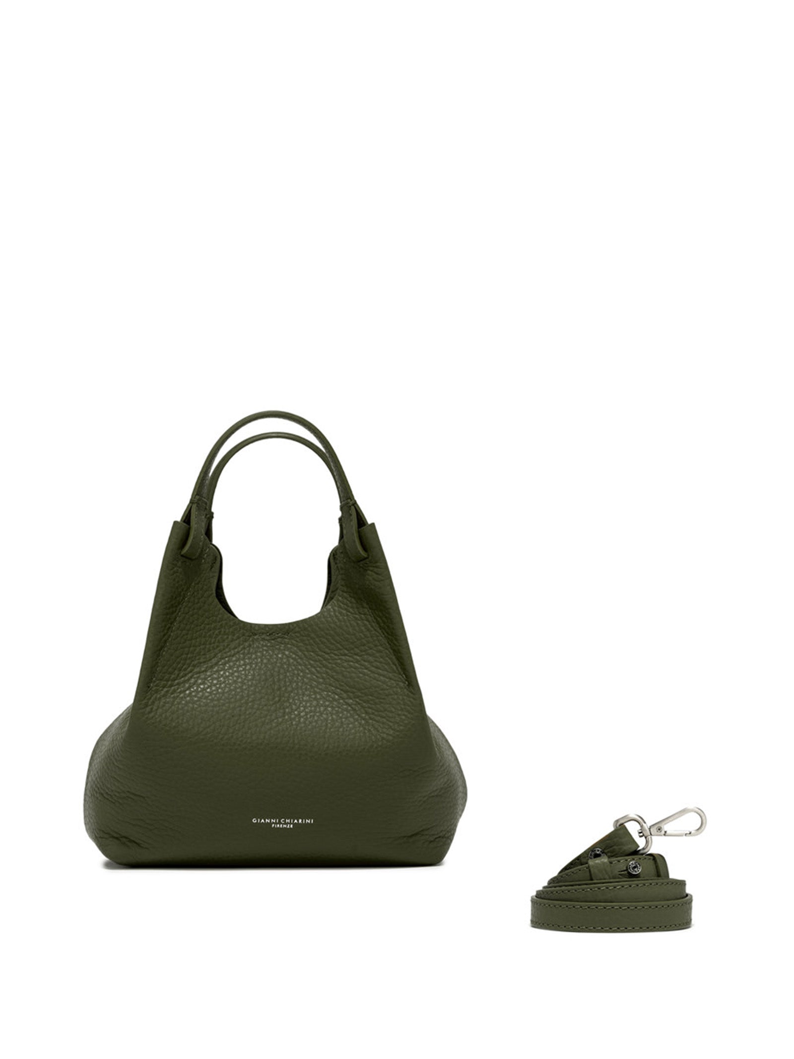 GIANNI CHIARINI Leather Handbag with Removable Shoulder Strap