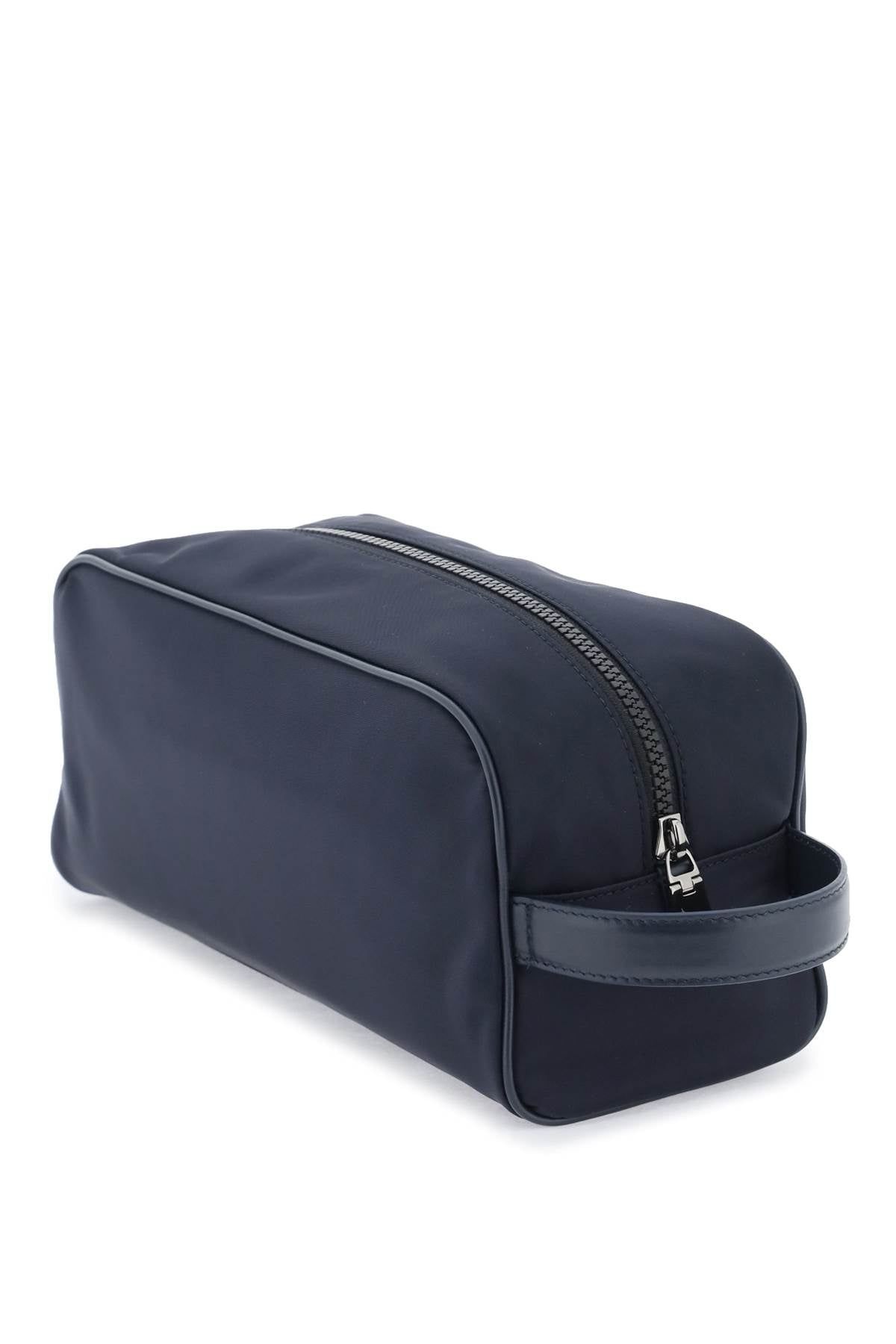 DOLCE & GABBANA Nylon Wash Handbag with Leather Accents - 25CM