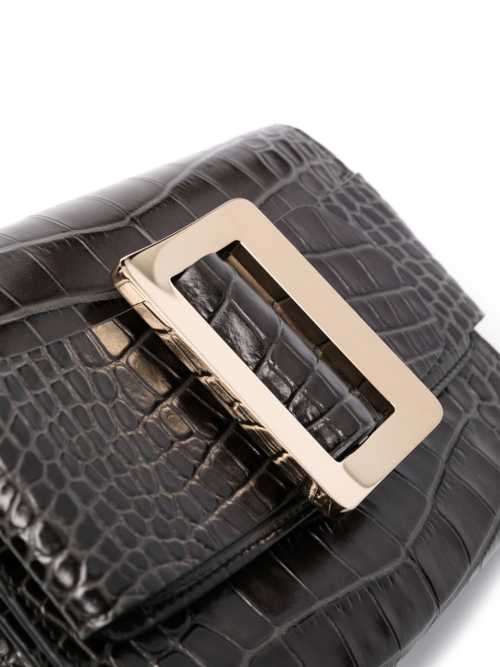 BOYY Mini Buckle Travel Case Croco Embossed Leather Clutch