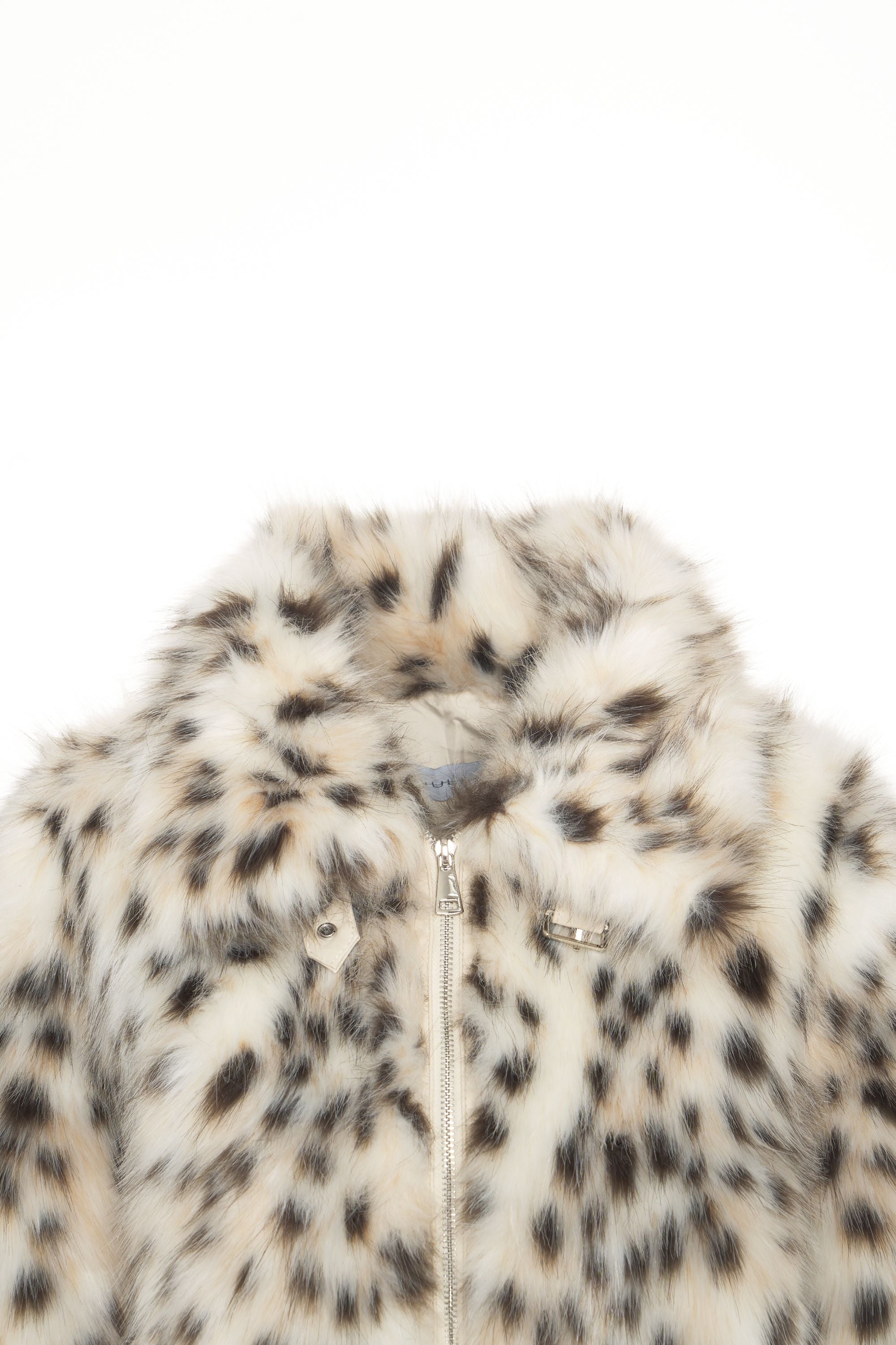 BULLY Oversized Faux Fur Jacket with Animal Print