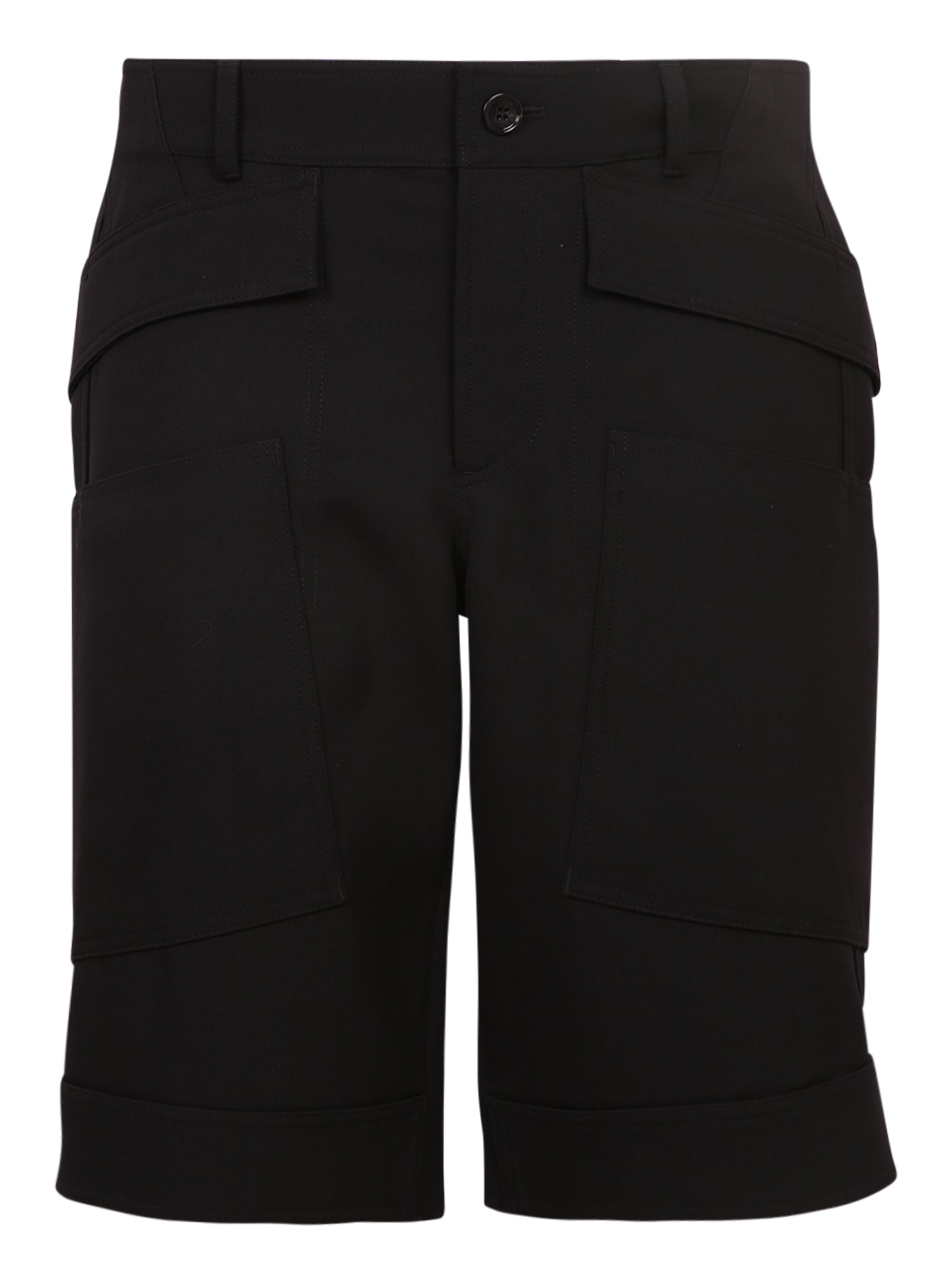 BURBERRY Sophisticated Men's Wool Panel-Detail Shorts