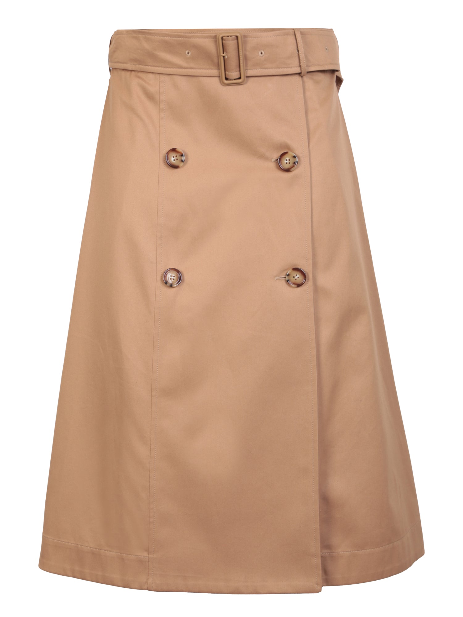 BURBERRY Flared Midi Skirt with Belted Waist for Women