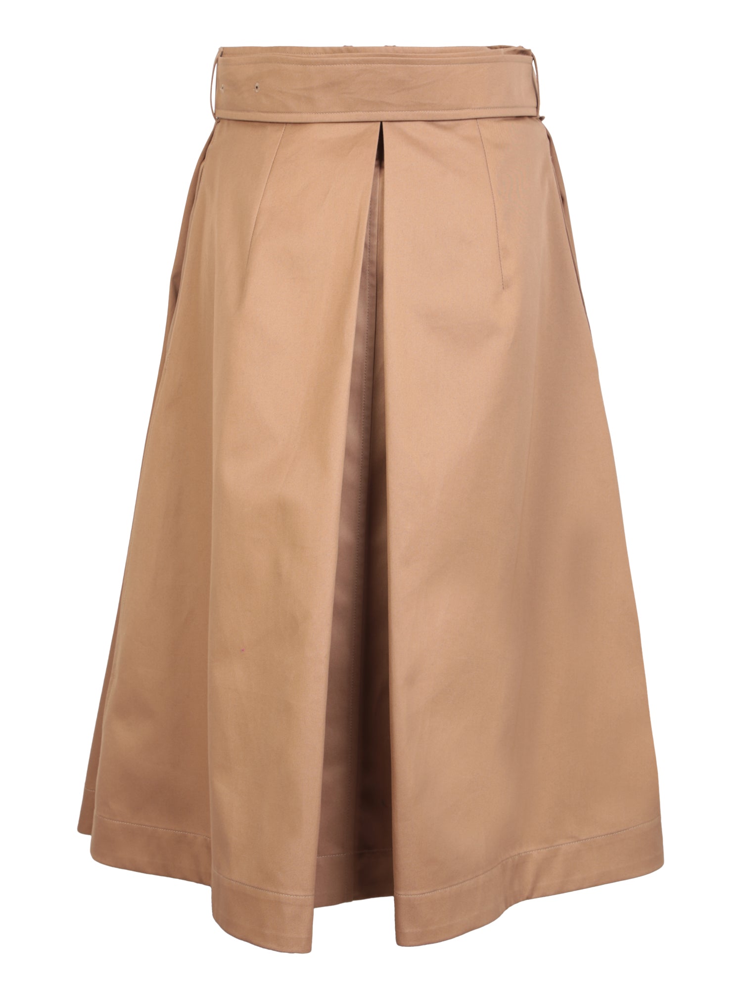 BURBERRY Flared Midi Skirt with Belted Waist for Women