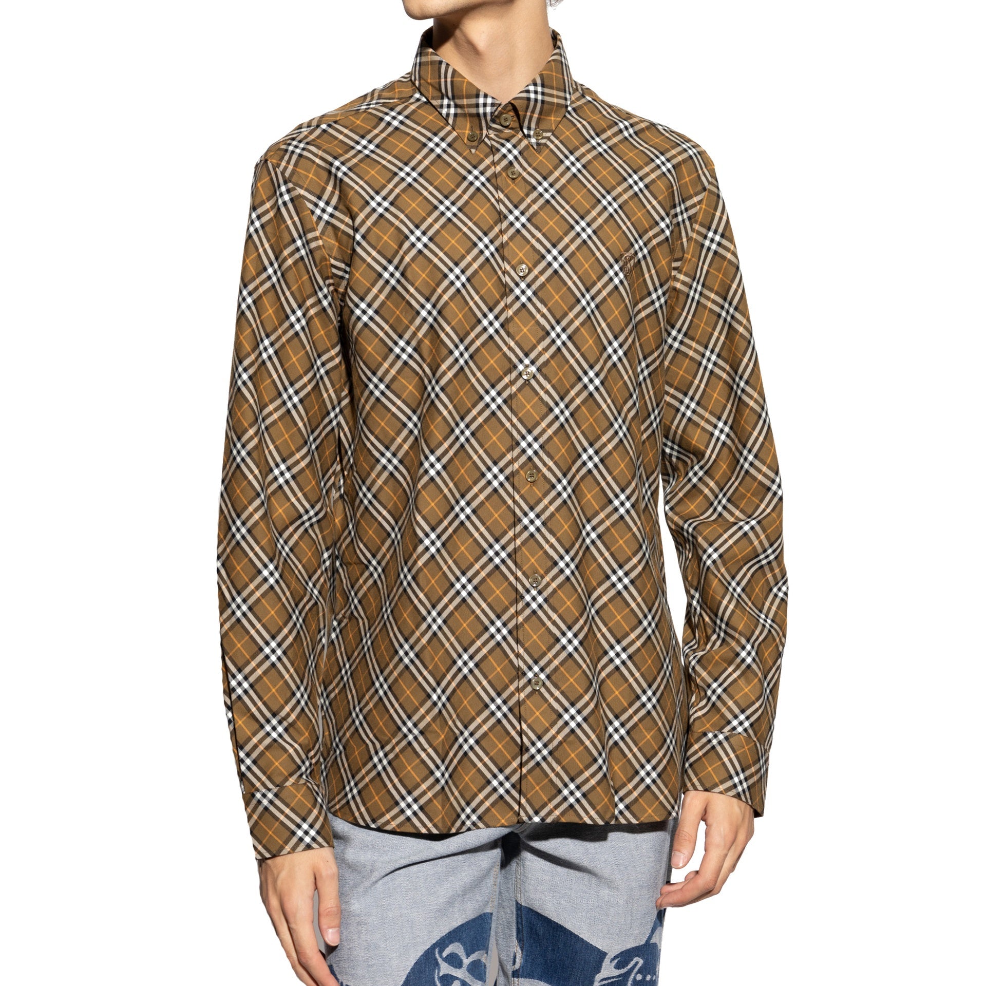 BURBERRY Cotton Checkered Design Shirt for Men