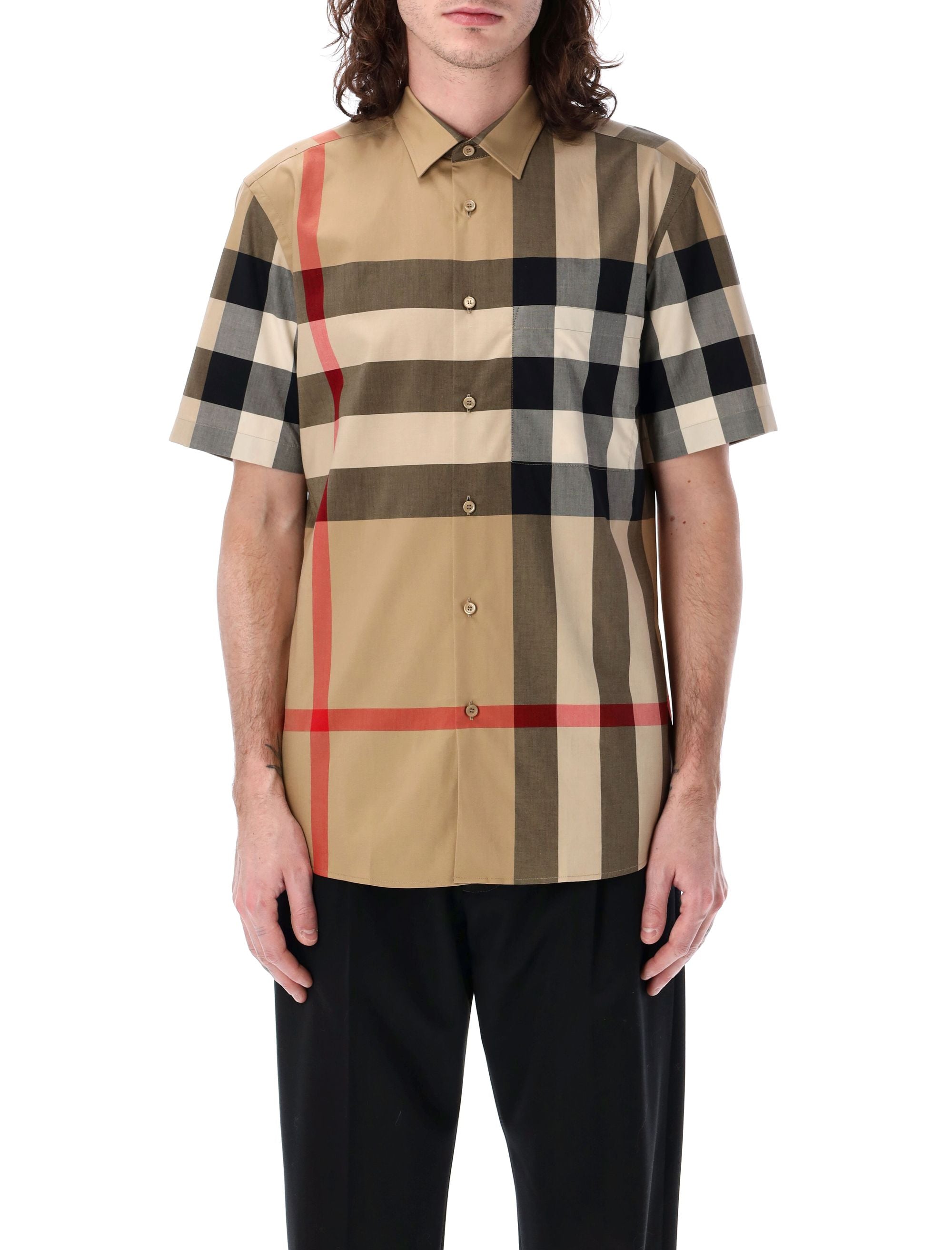 BURBERRY Check Cotton Shirt - Men’s Stylish Design