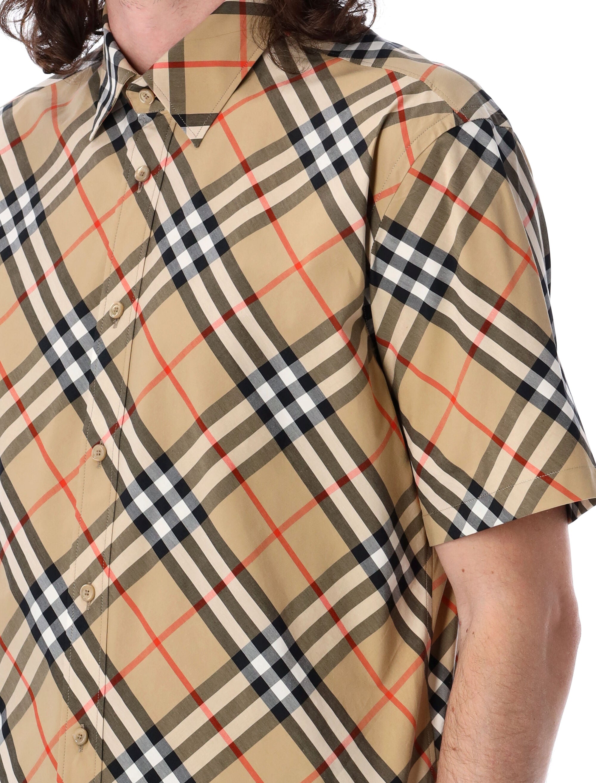 BURBERRY Check Cotton Shirt - Size L