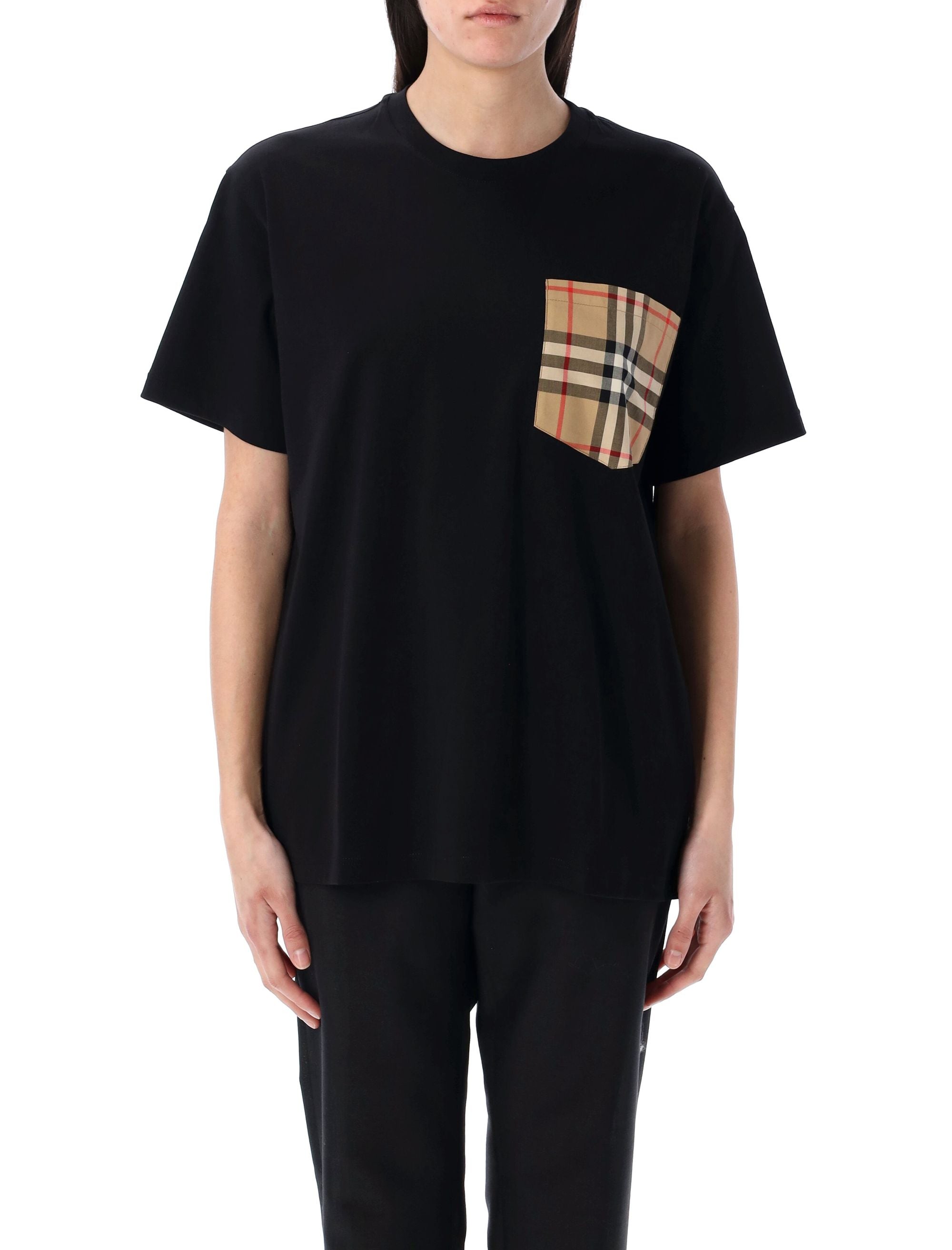 BURBERRY Check Pocket Loose Fit T-Shirt - Size S