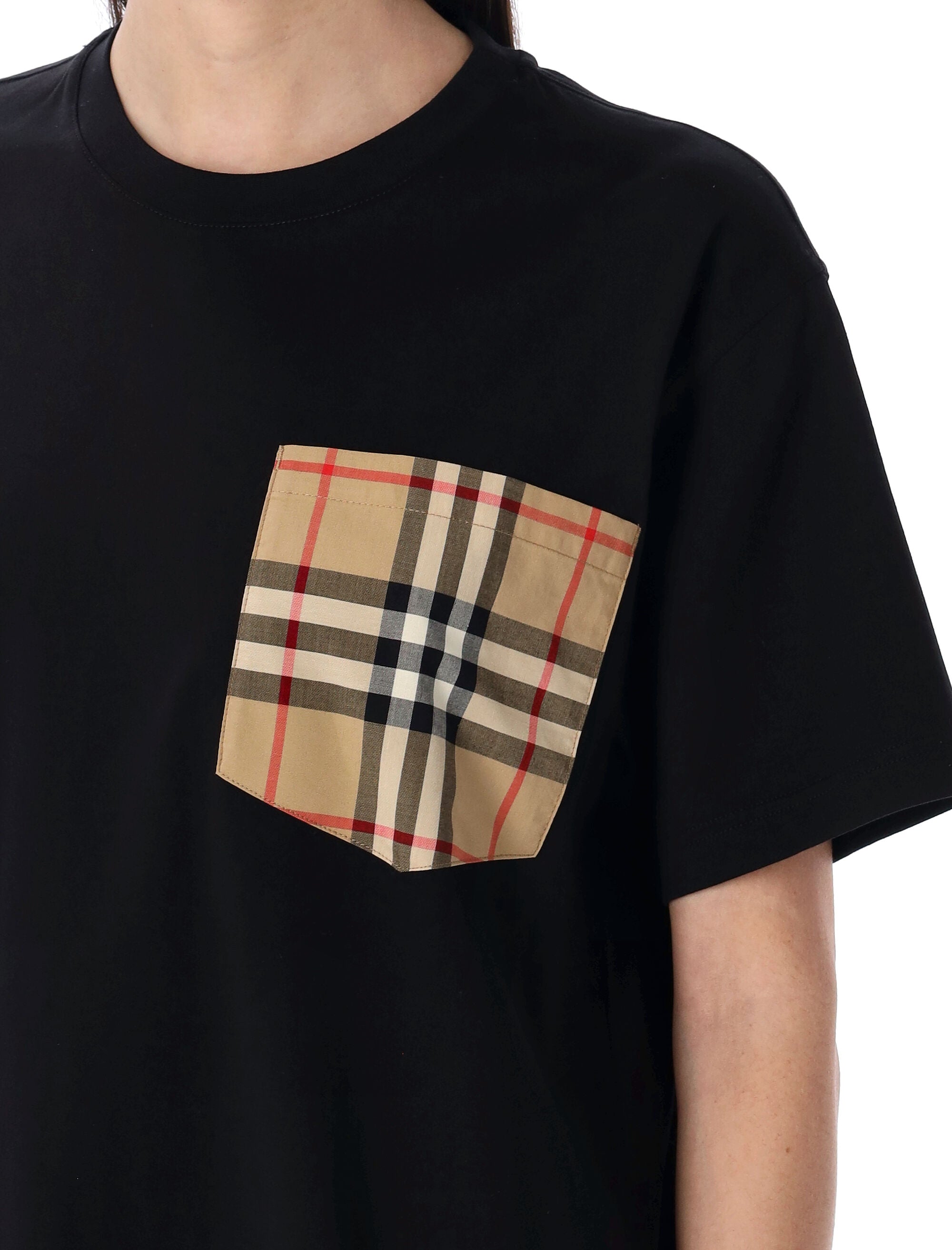 BURBERRY Check Pocket Loose Fit T-Shirt - Size S
