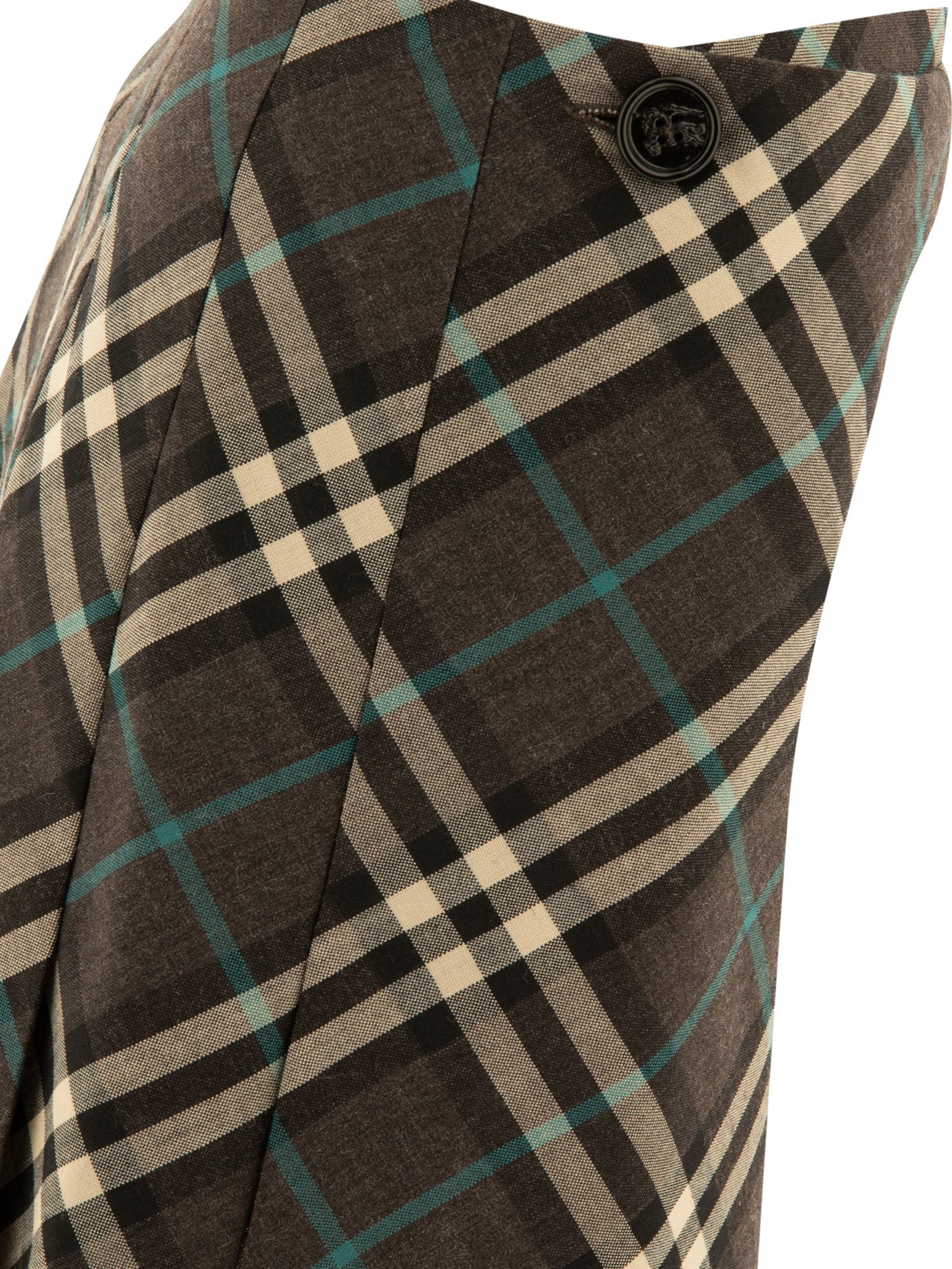 BURBERRY Check Wool Blend Mini Kilt - Women's Fashion