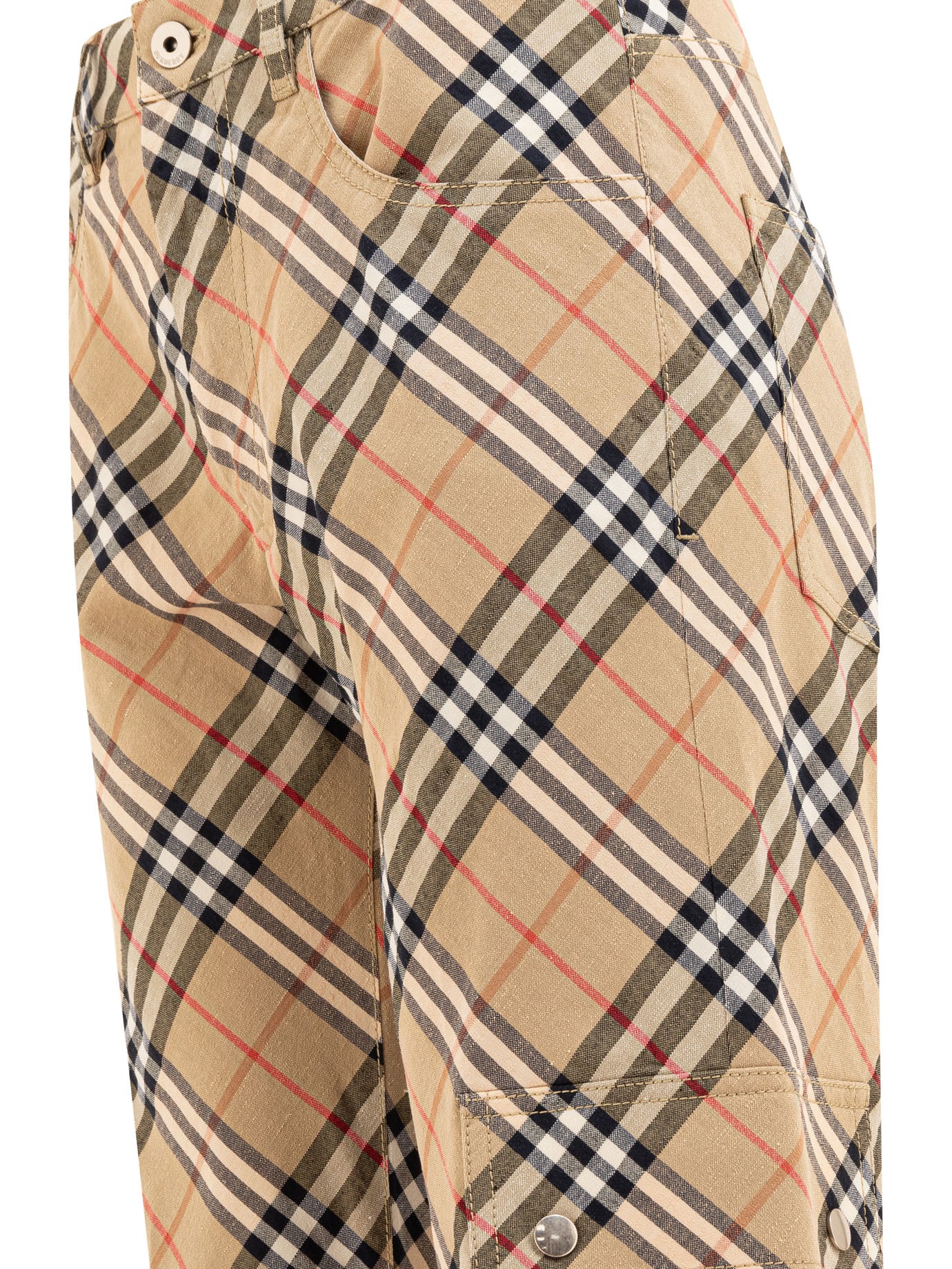 BURBERRY Check Cargo Trousers - Relaxed Fit for Women