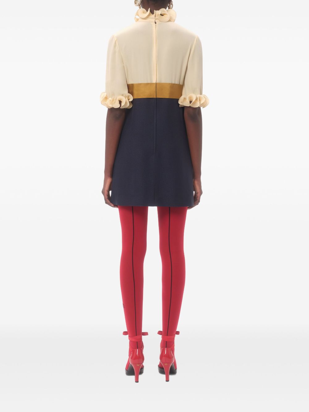 VALENTINO Ruffled Detail Mini Dress with Bow