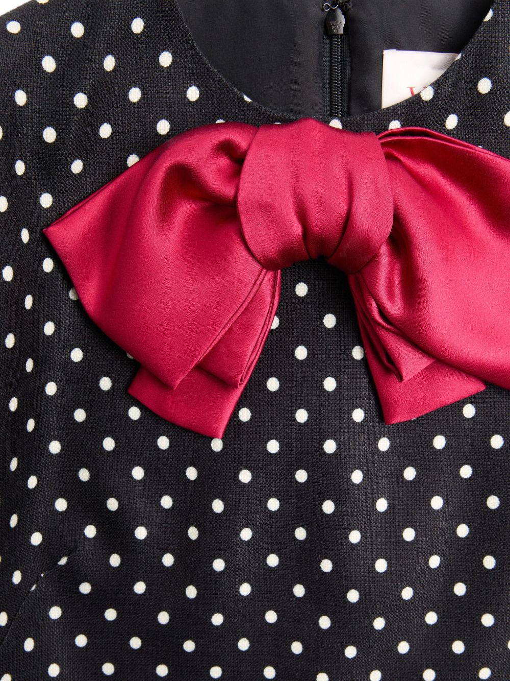 VALENTINO Chic Dotted Mini Dress with Bow Detailing