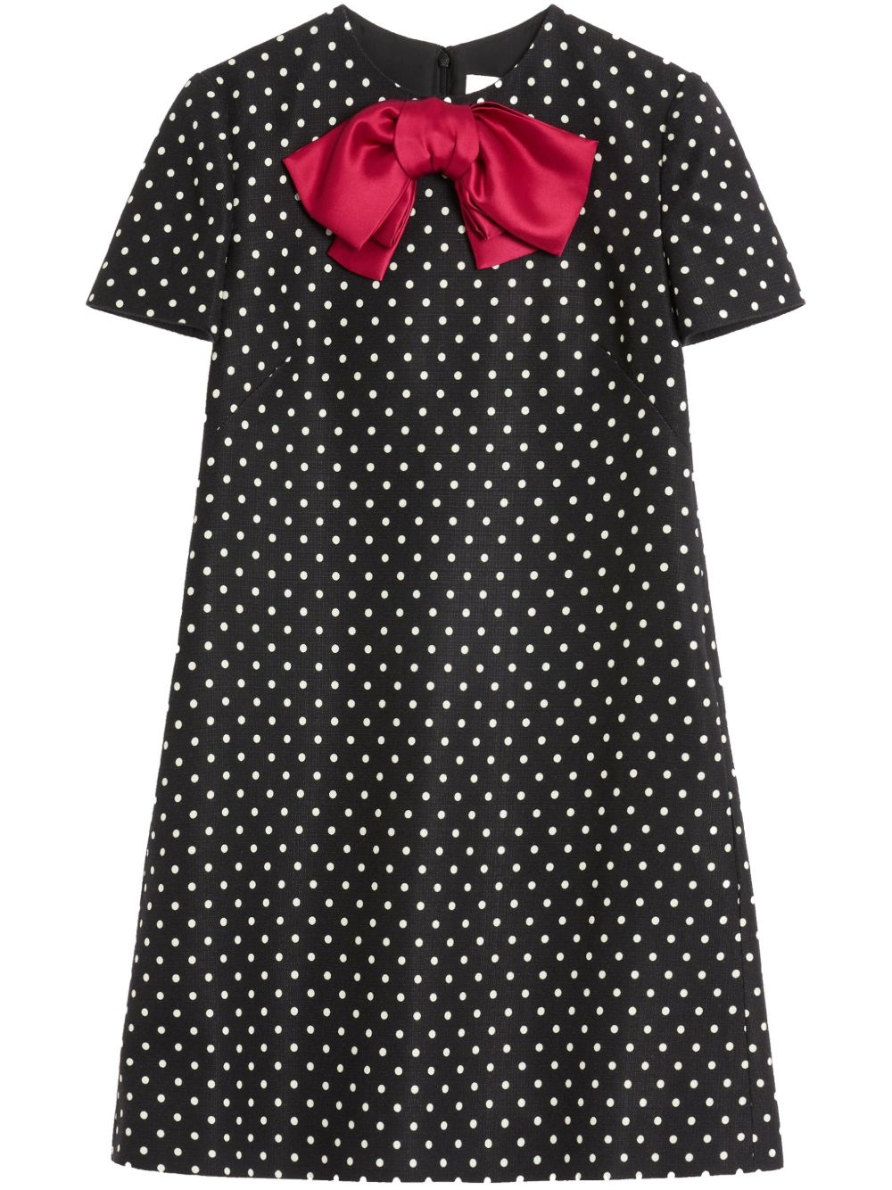 VALENTINO Chic Dotted Mini Dress with Bow Detailing