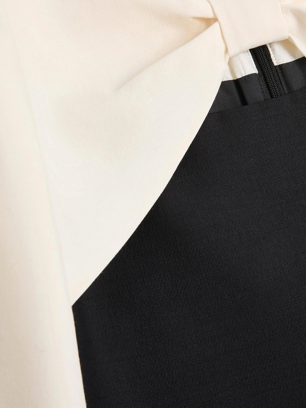 VALENTINO GARAVANI Mini Crepe Couture Dress with Bow and Contrasting Sleeves