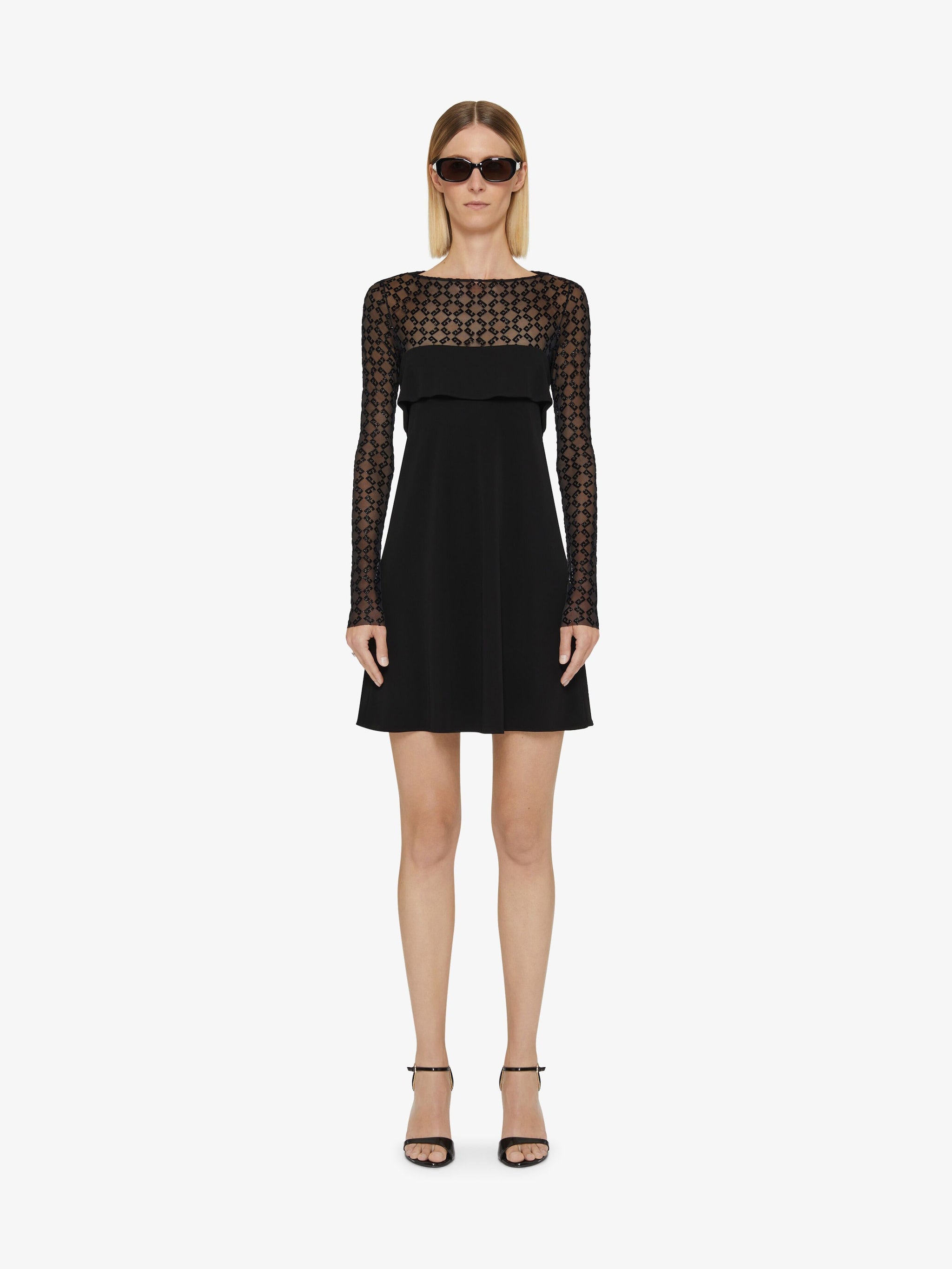 GIVENCHY Draped Mini Dress with Monogram Motif