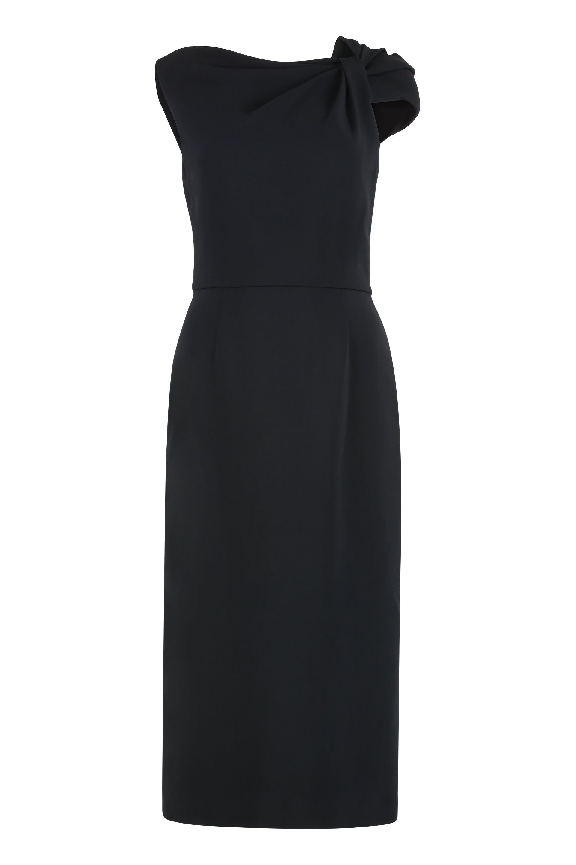 GIVENCHY Elegant Midi Dress with Draped Shoulders