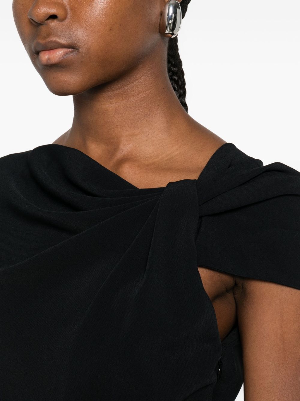 GIVENCHY Elegant Midi Dress with Draped Shoulders