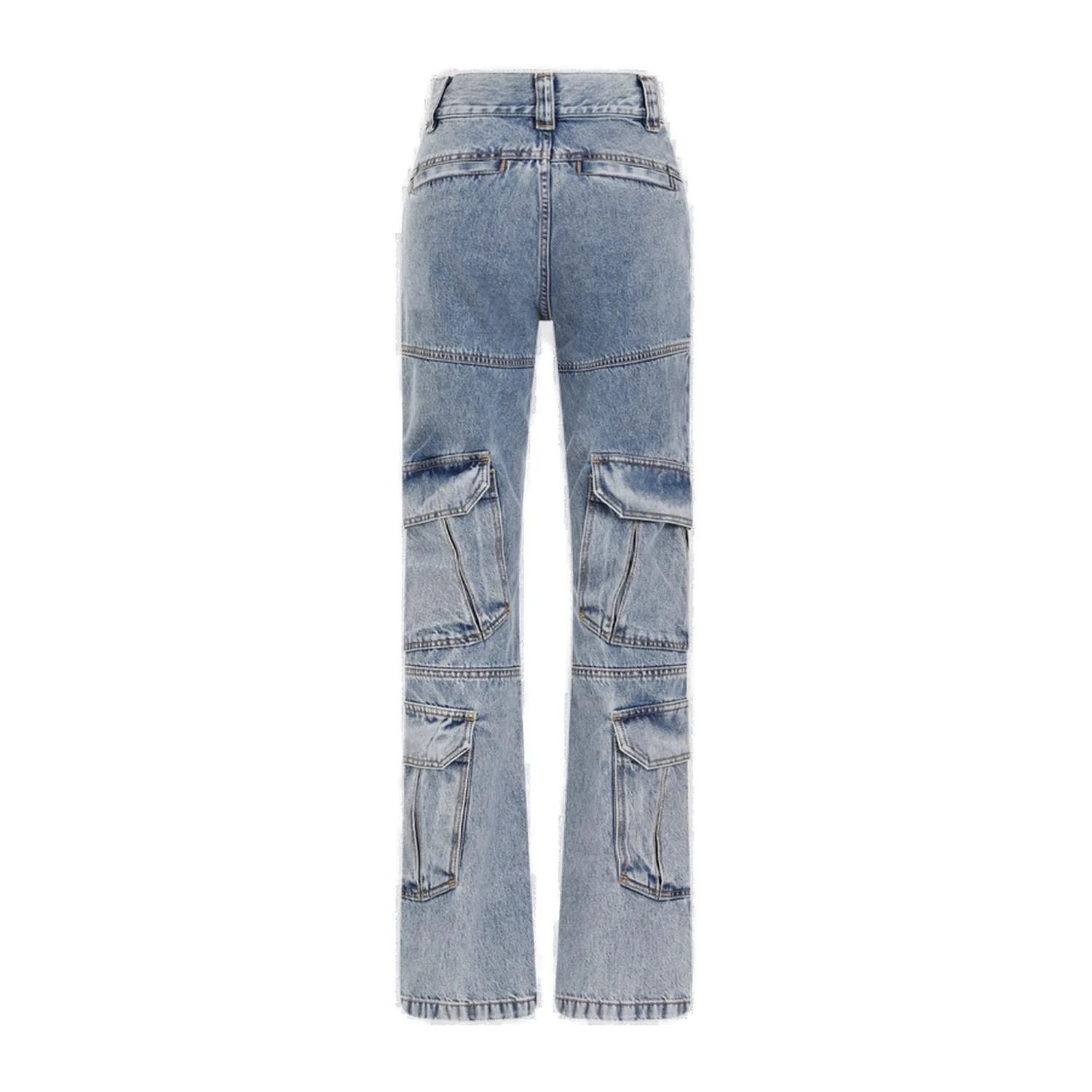 GIVENCHY Cargo Denim Cotton Bootcut Jeans for Women - SS24