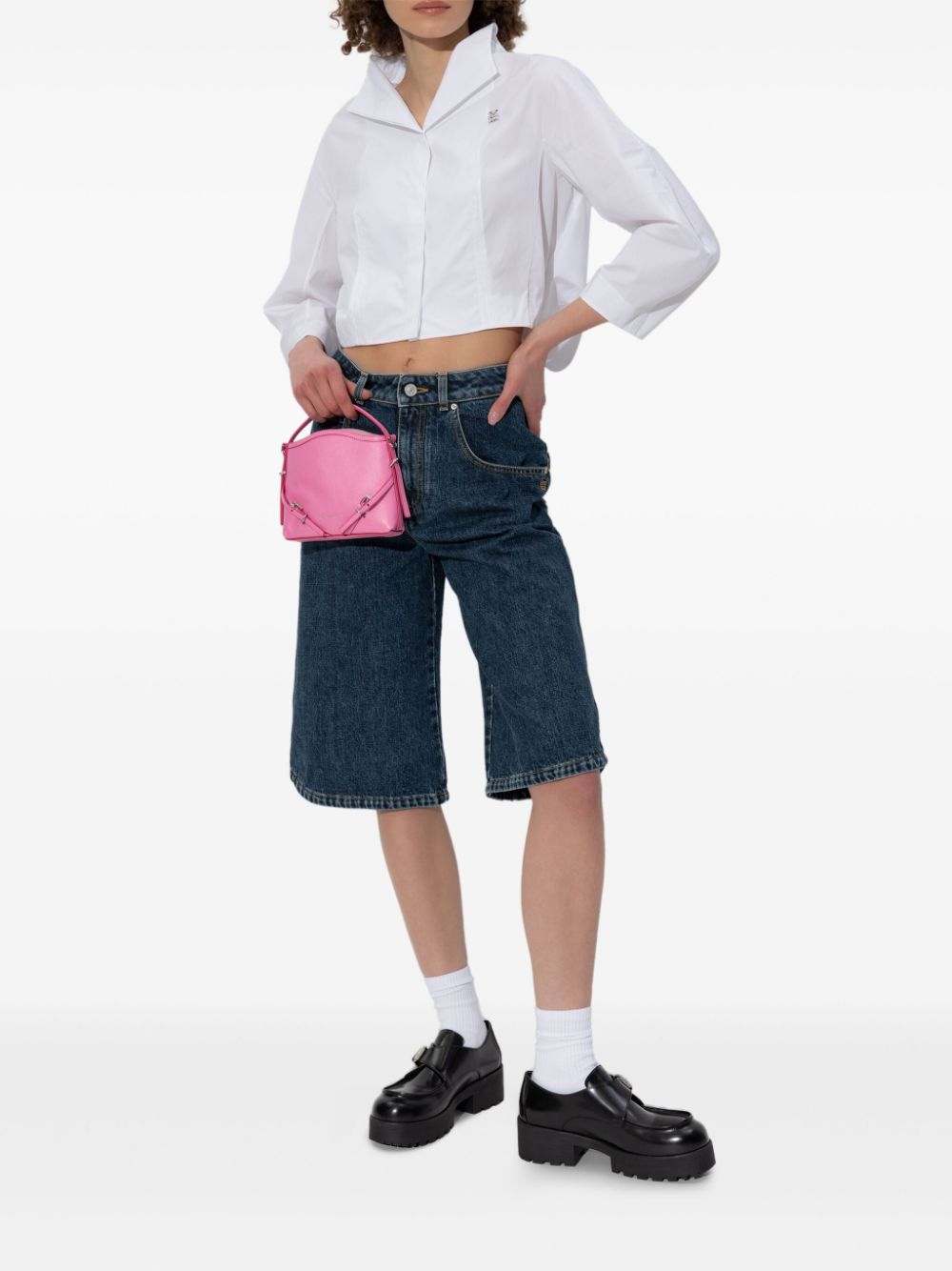 GIVENCHY Curved Side Denim Bermuda Shorts for Women