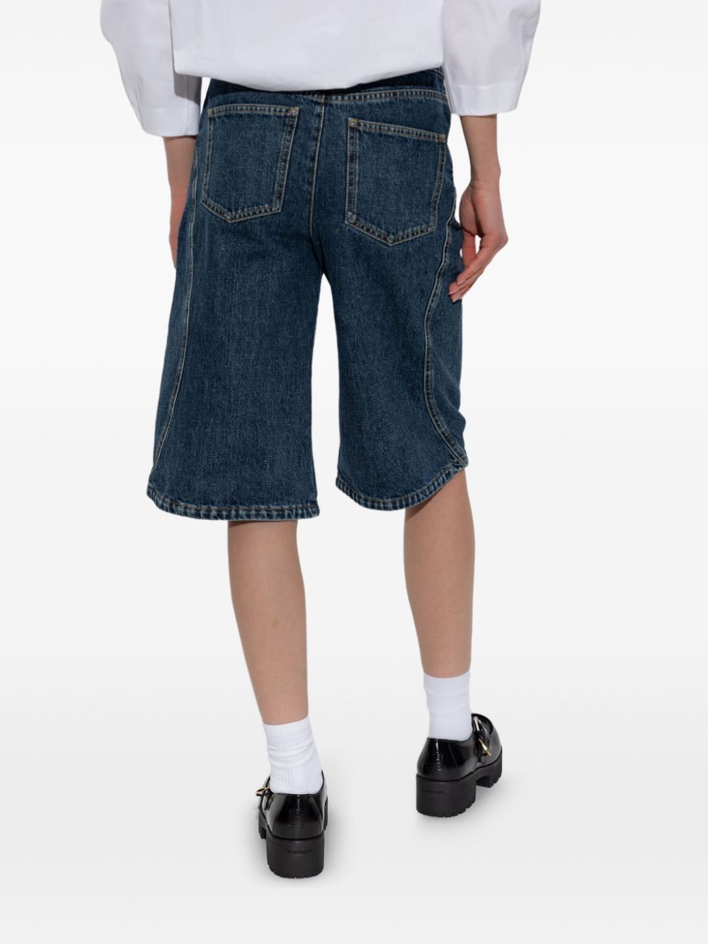 GIVENCHY Curved Side Denim Bermuda Shorts for Women