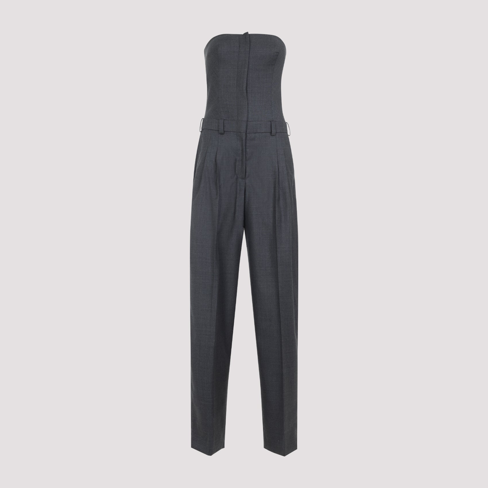 GIVENCHY Stylish Wool Bustier Jumpsuit with Double-Pleated Pants