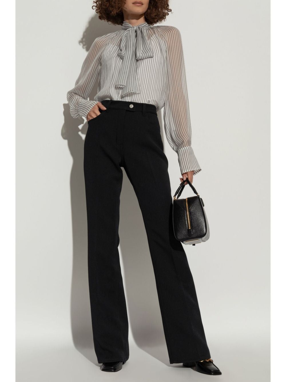 GIVENCHY Chic Mini Bow Detail Polka Dot Shirt for Women