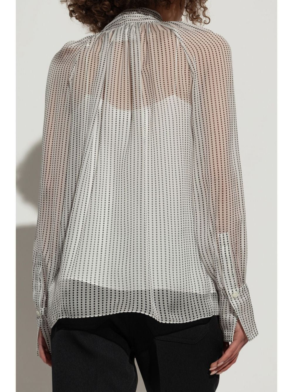 GIVENCHY Chic Mini Bow Detail Polka Dot Shirt for Women