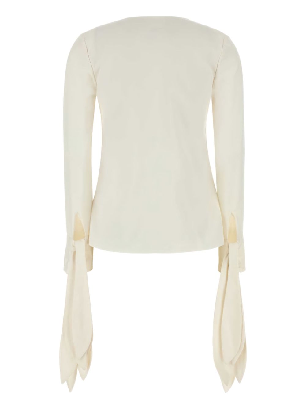 GIVENCHY Silk V-Neck Blouse with Ruffled Detailing