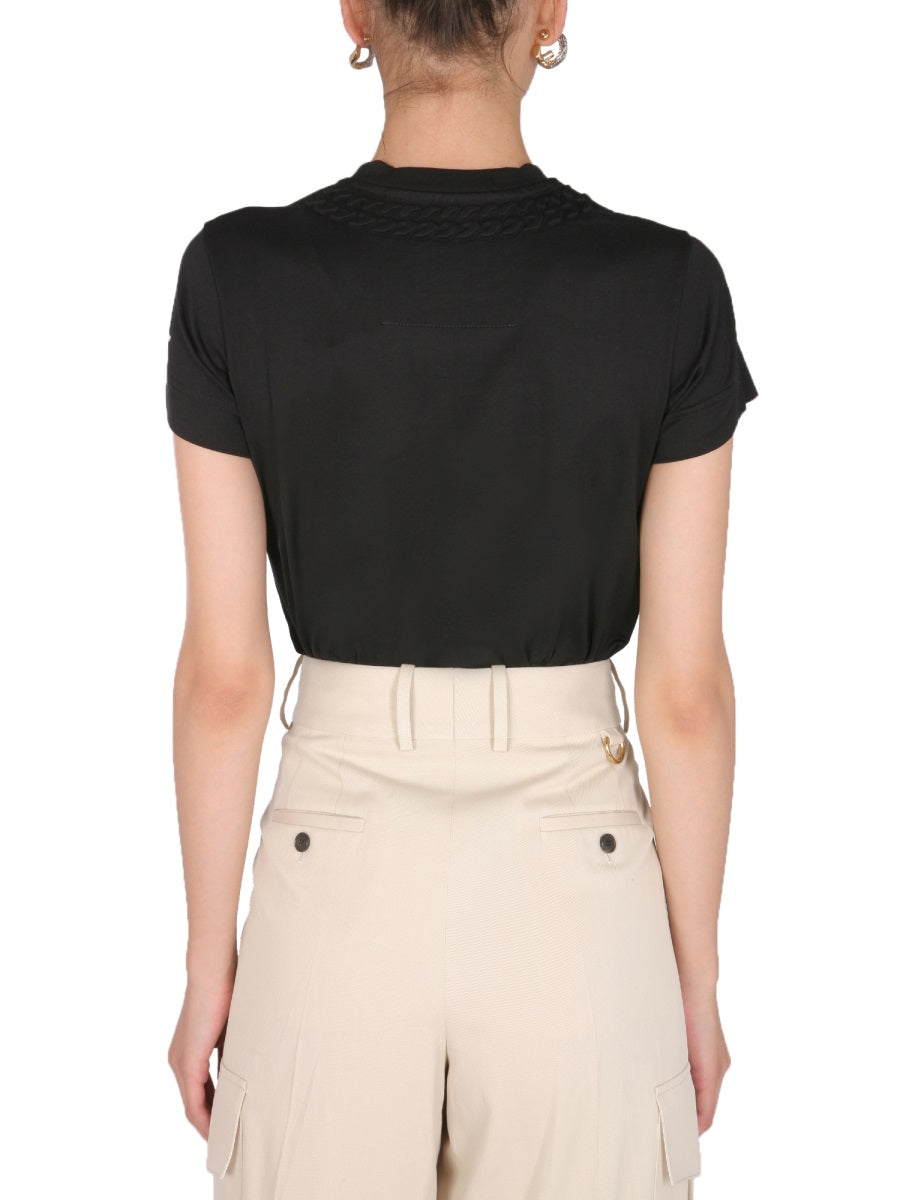 GIVENCHY Elegant Chain Motif Crew Neck T-Shirt for Women