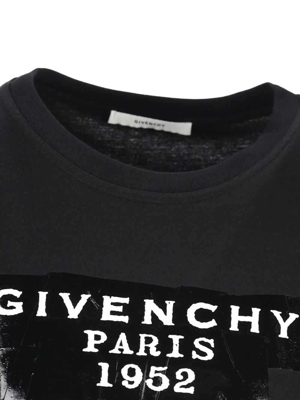 GIVENCHY Cotton T-Shirt with Tape Print
