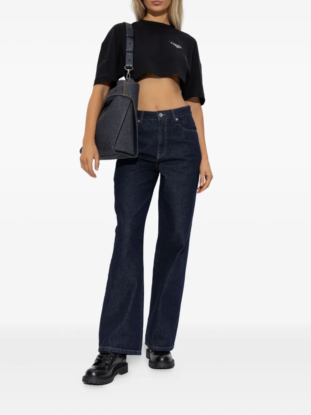 GIVENCHY Cropped Mini T-Shirt with Branding