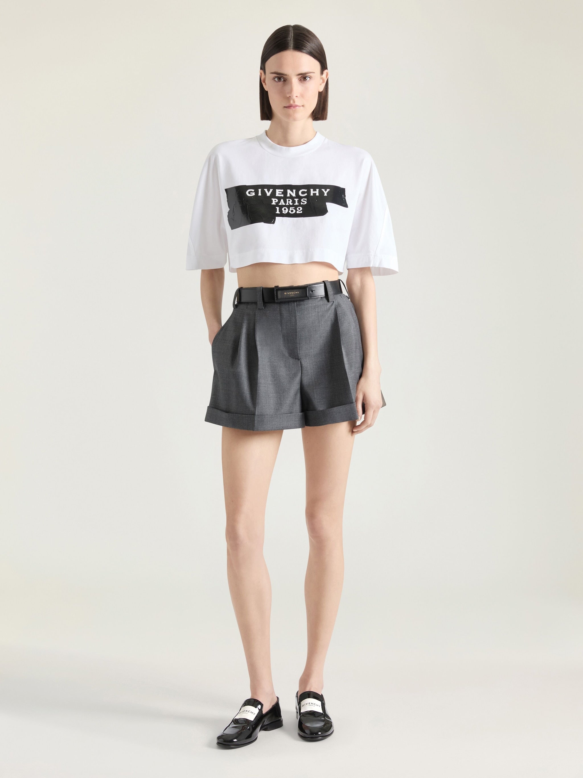GIVENCHY Mini Cropped T-Shirt with 3D Tape Print - Women