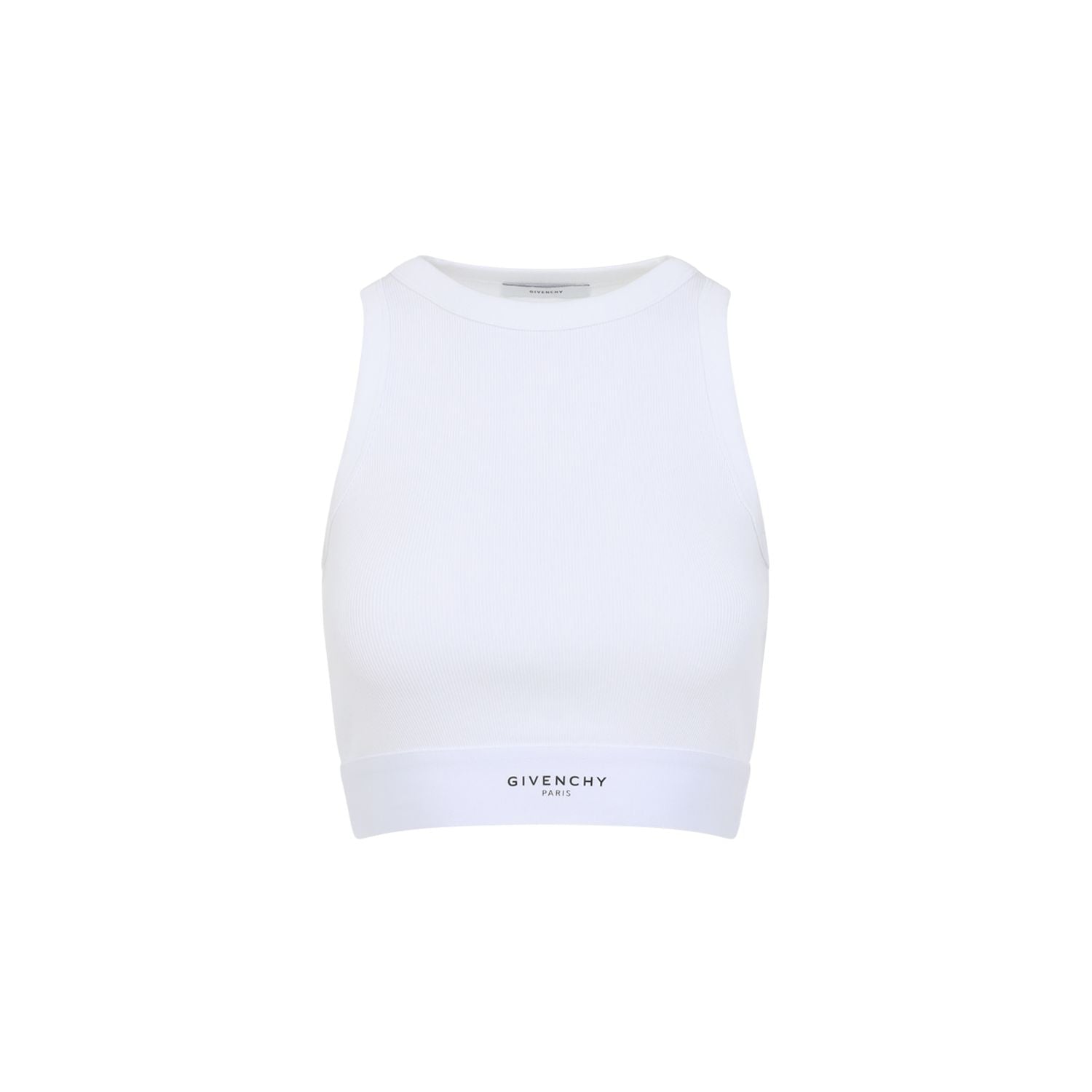 GIVENCHY Cotton Crop Top with Rubber Band Detail