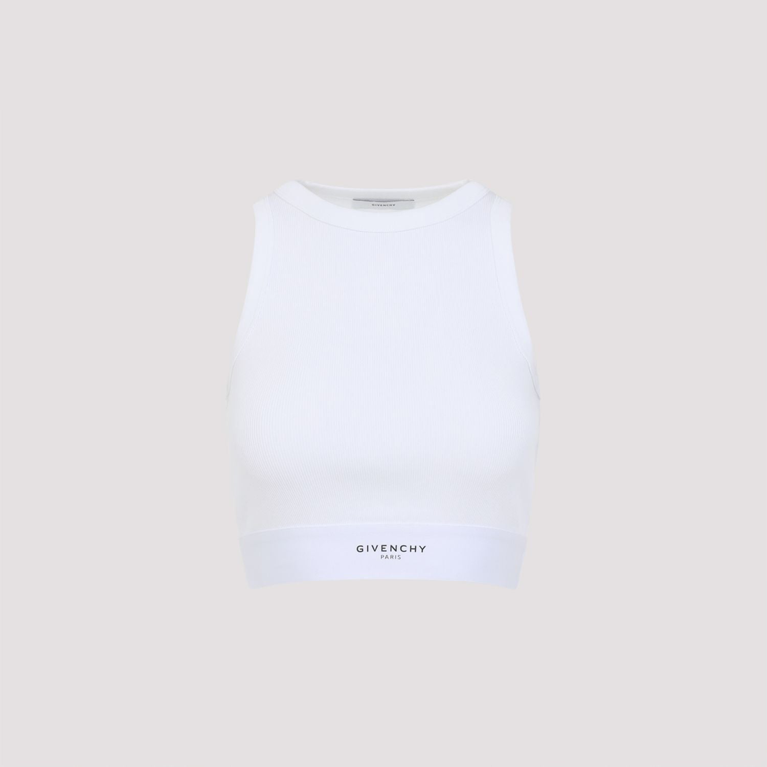 GIVENCHY Cotton Crop Top with Rubber Band Detail