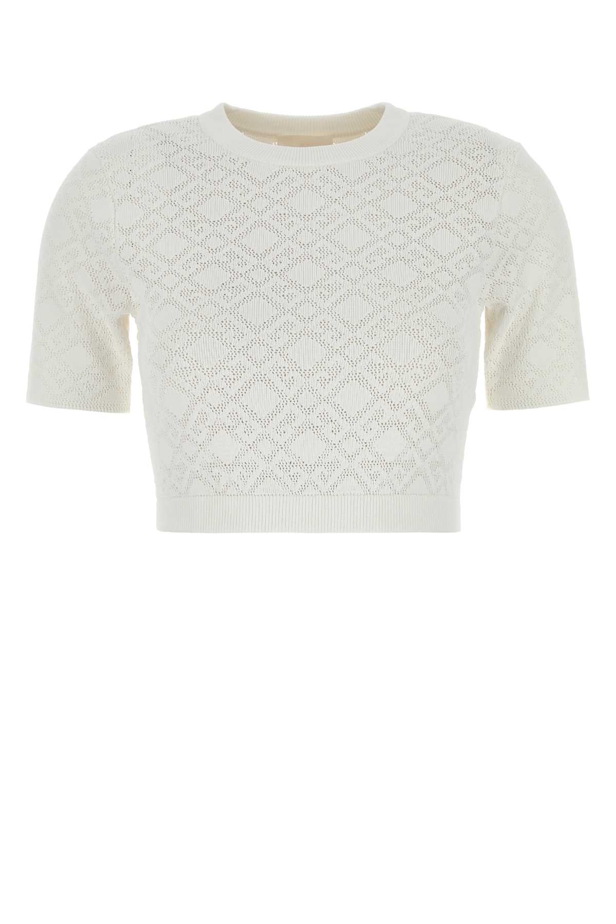 GIVENCHY Cropped Short Sleeves Viscose Blend Sweater