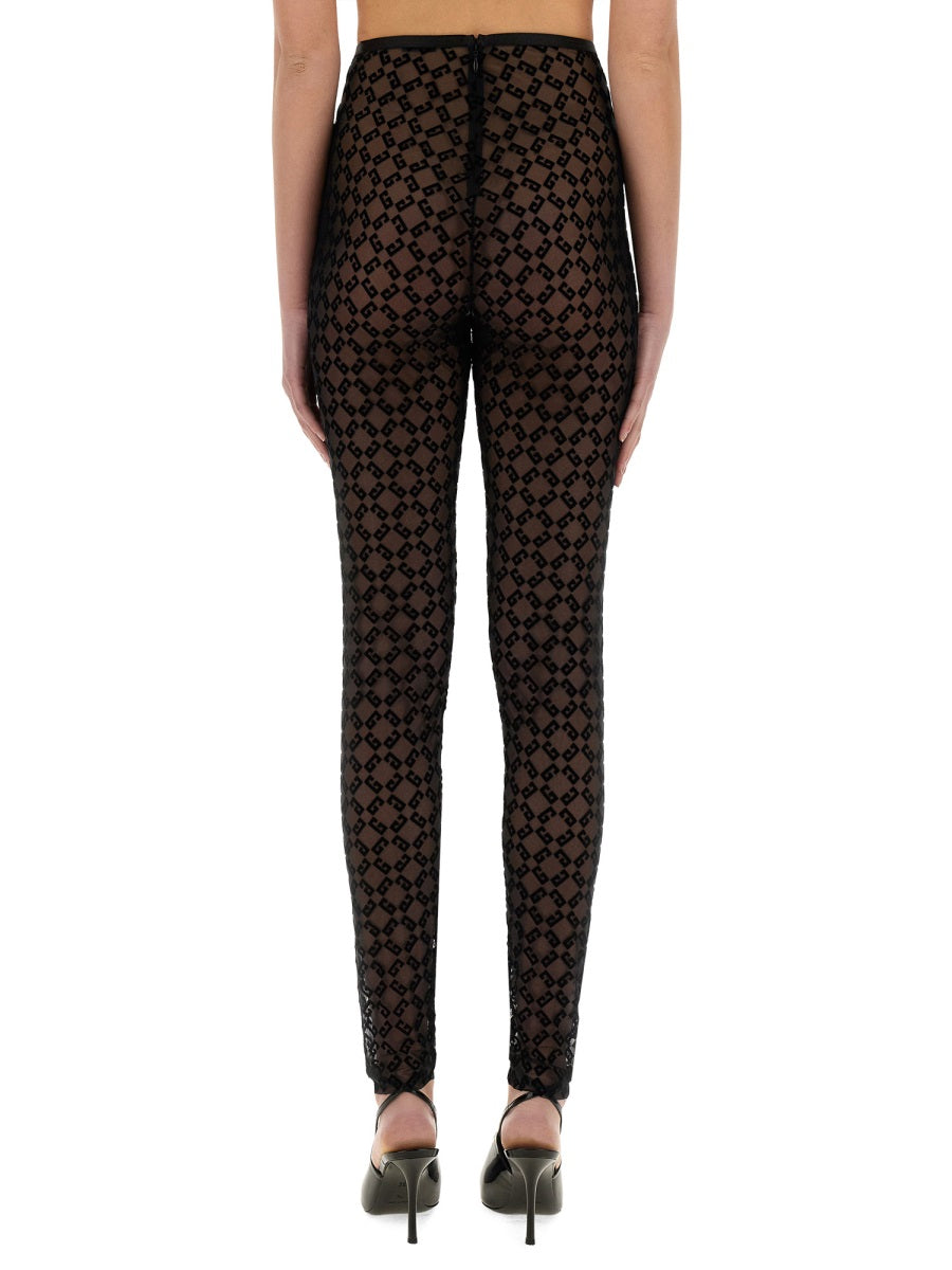 GIVENCHY Monogram Tulle Leggings - Fitted Cut, Size S