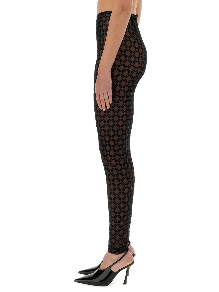 GIVENCHY Monogram Tulle Leggings - Fitted Cut, Size S