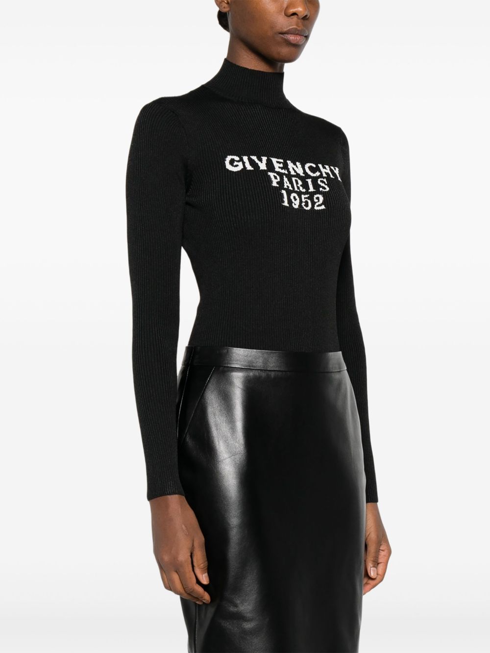 GIVENCHY High Neck Embroidered Signature Top - Size S
