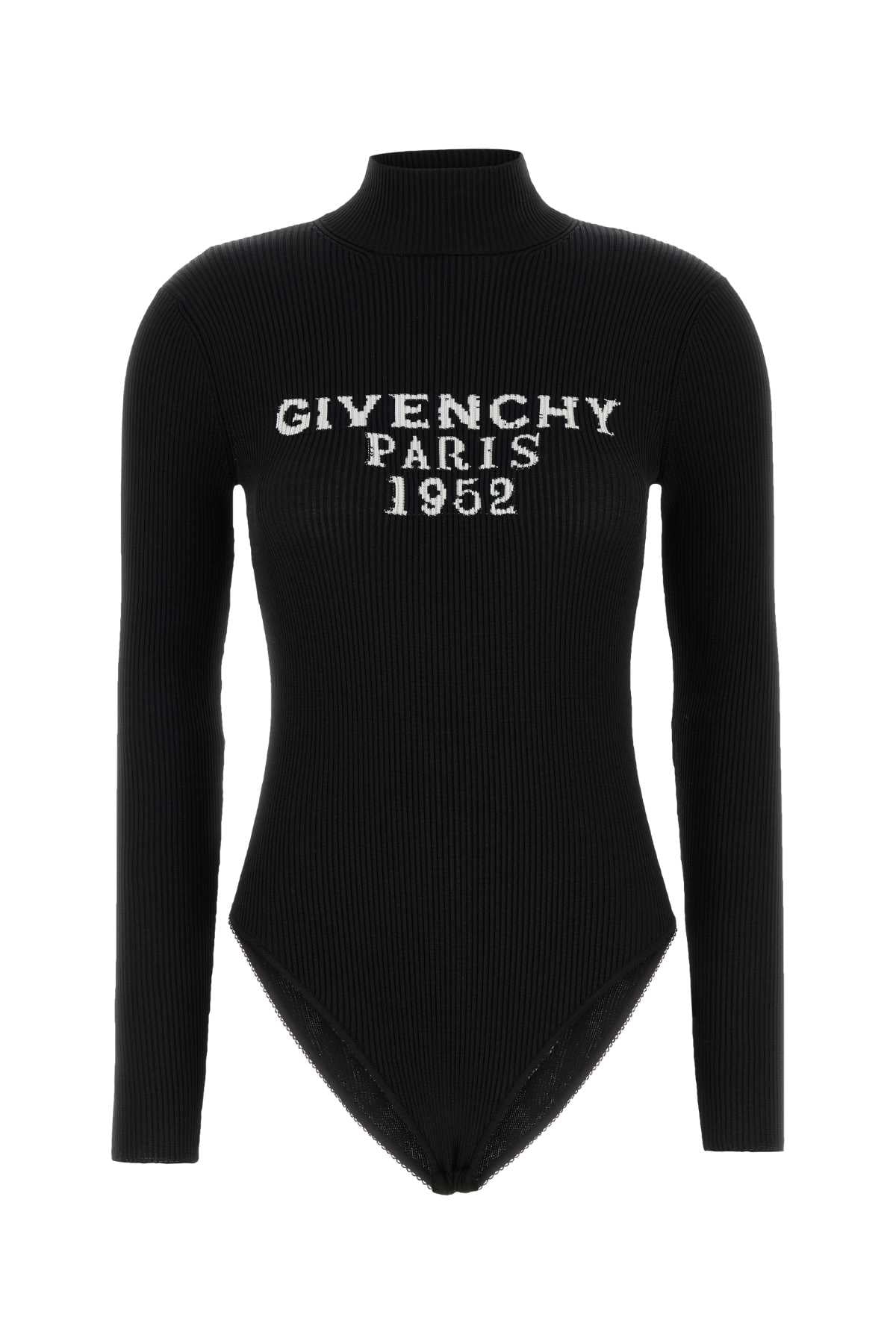 GIVENCHY Fine Rib Long-Sleeved Bodysuit with Signature Detail - XS