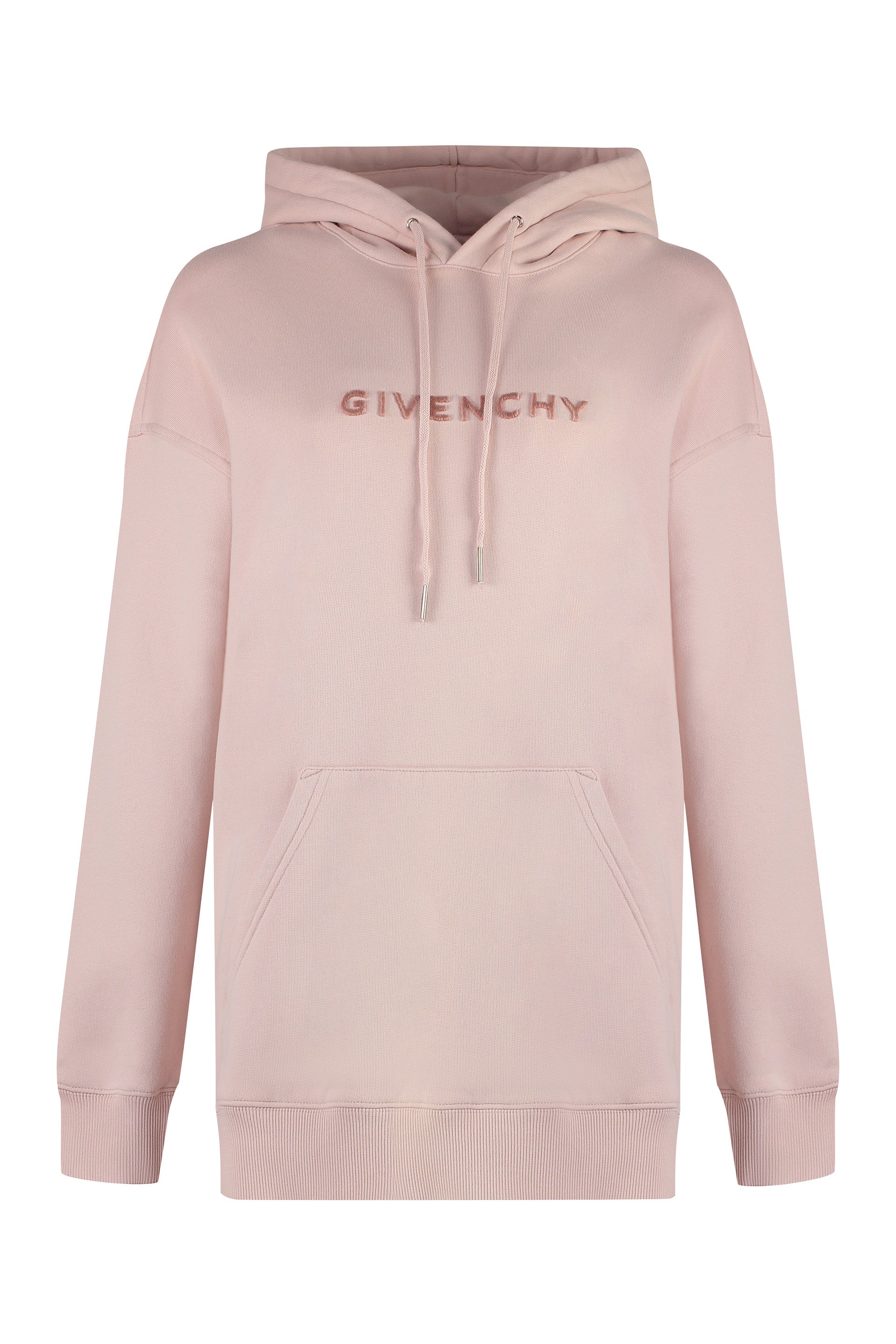 GIVENCHY Cotton Hoodie with Velvet Logo Intarsia