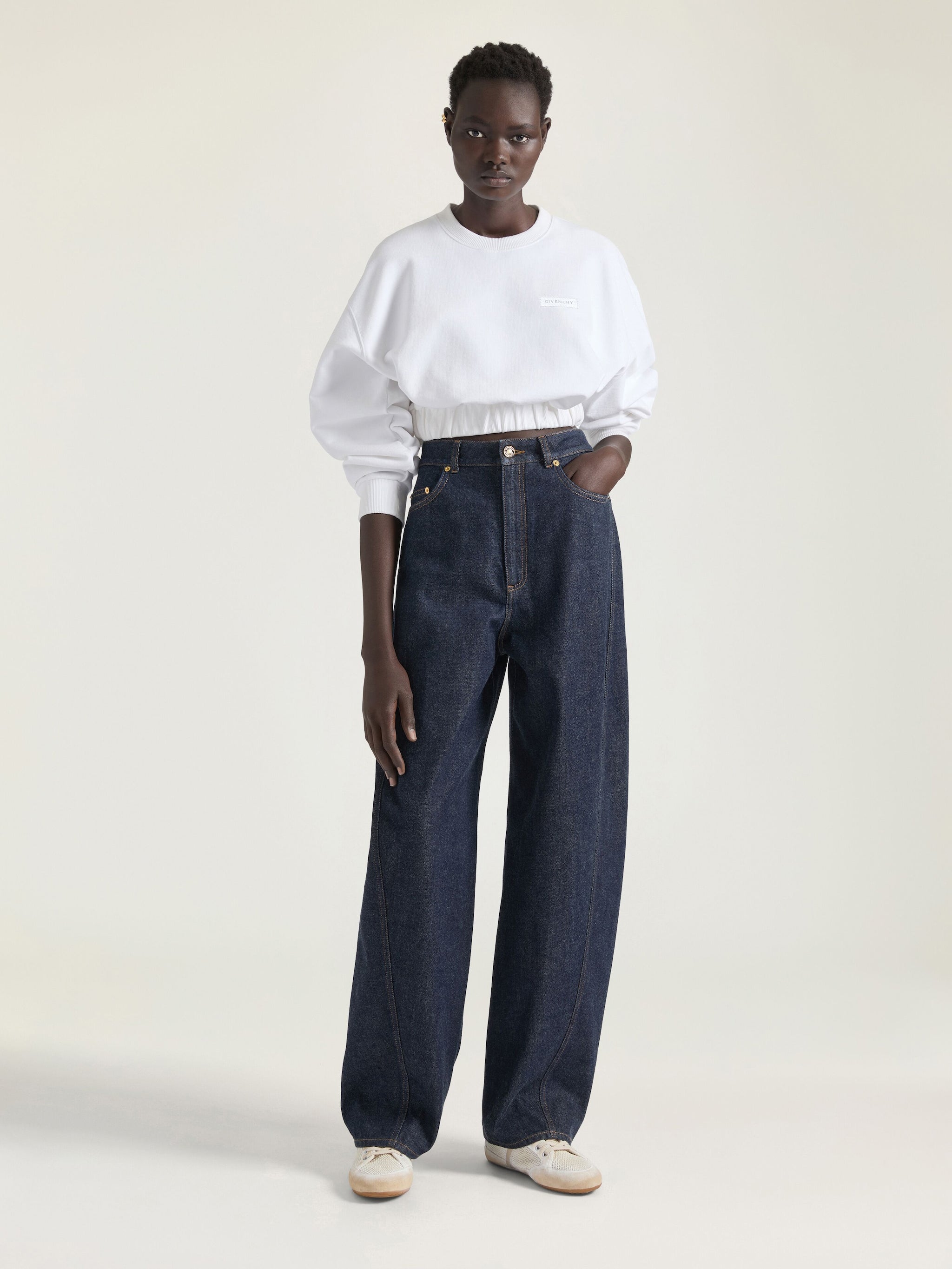 GIVENCHY Cropped Fleece Sweatshirt XS