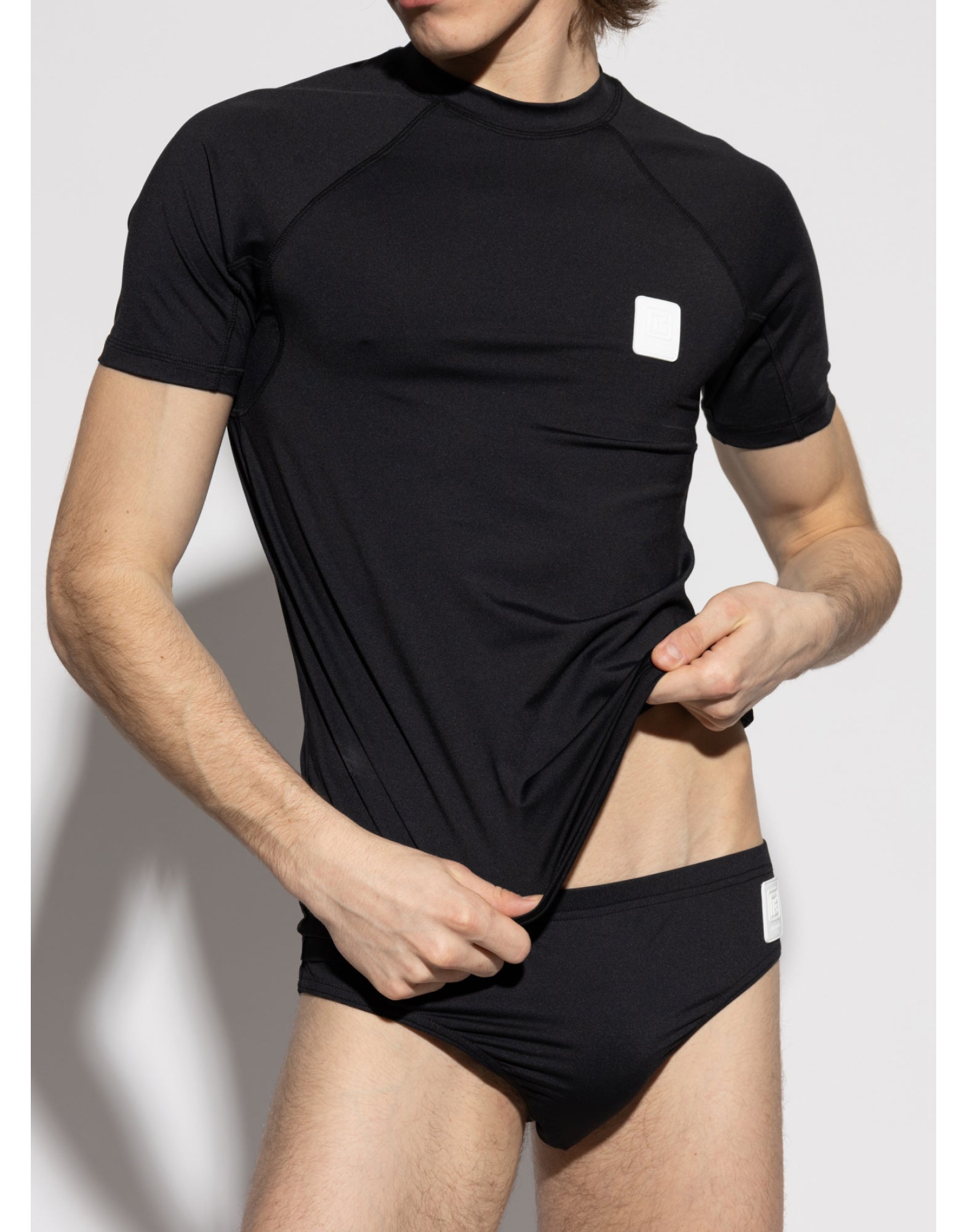 BALMAIN Raglan Logo Patch T-Shirt - Short Sleeve