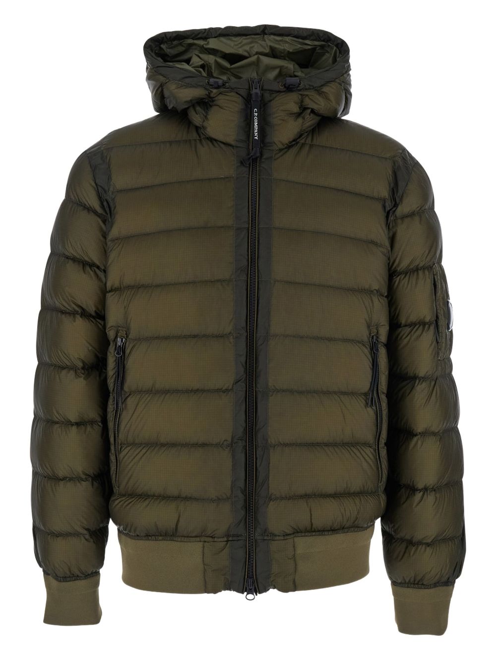 C.P. COMPANY Men's Military Down Jacket with Distinctive Lens Detail