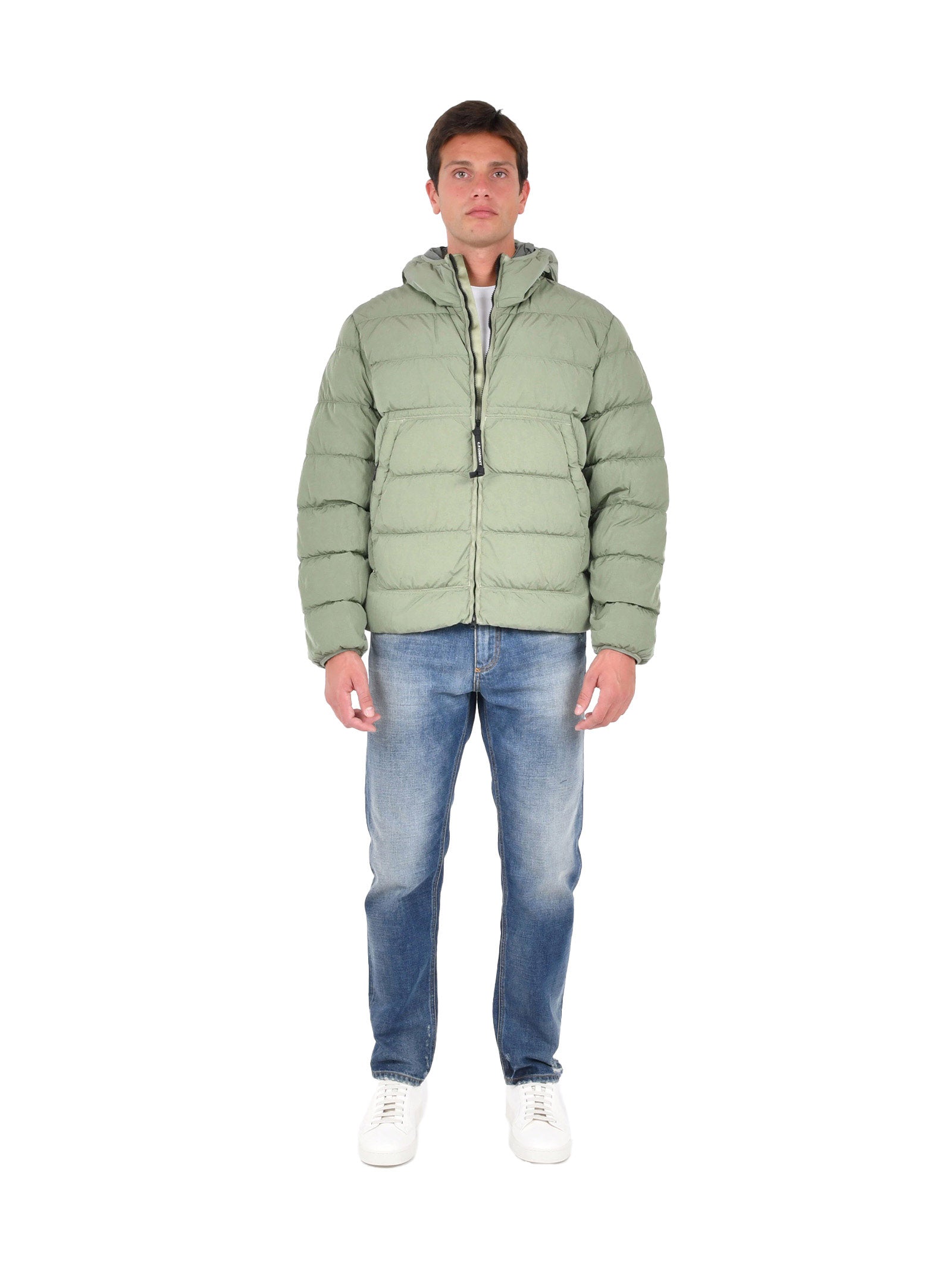 C.P. COMPANY Innovative Down Jacket with Goggle Lenses for Men