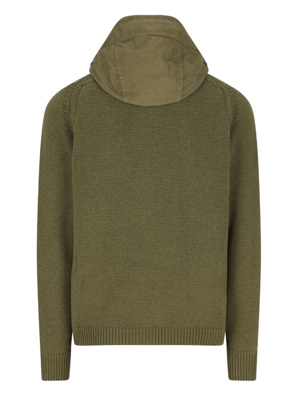 C.P. COMPANY Men's Zip-Up Cardigan with Nylon Hood