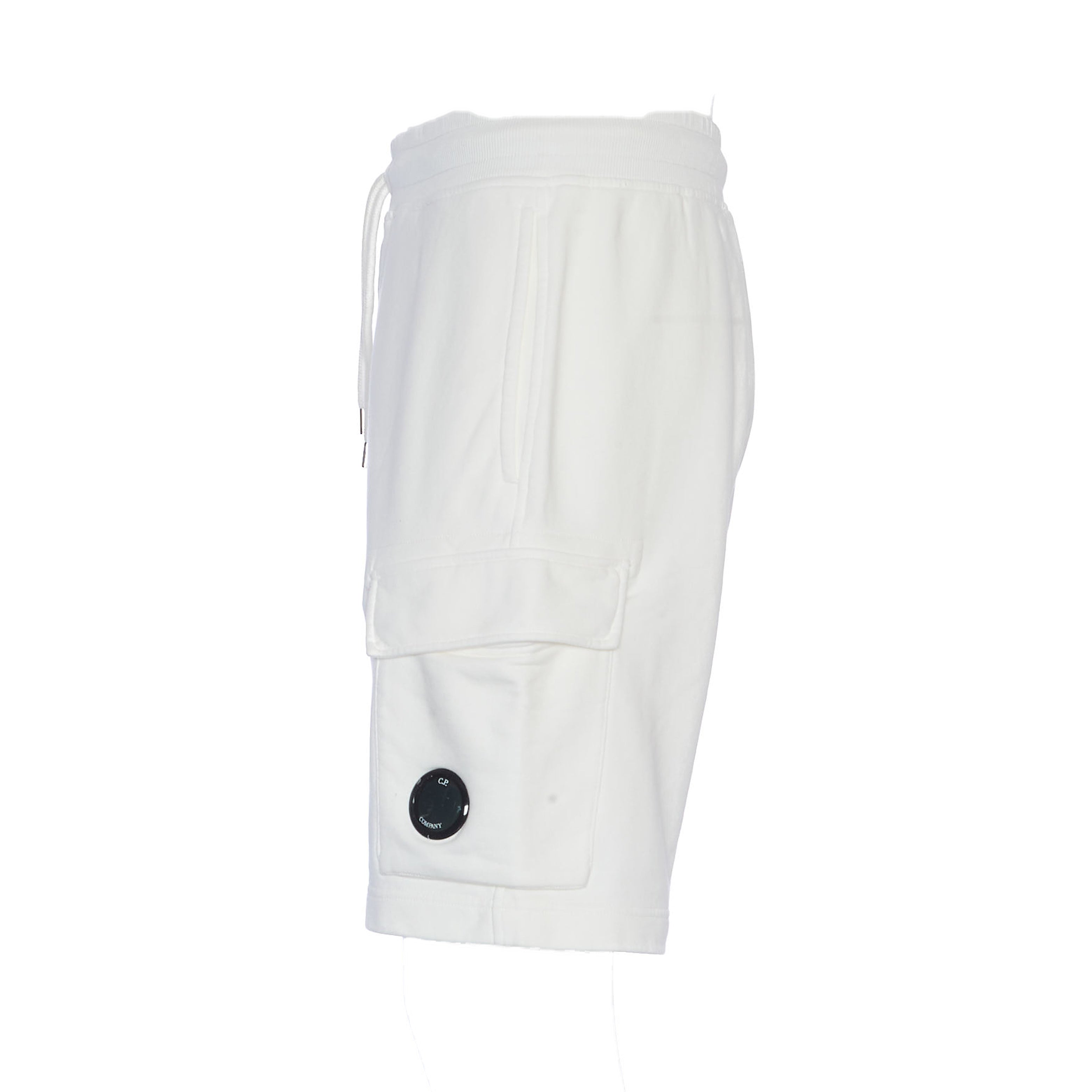 C.P. COMPANY Lightweight Cotton Diagonal Fleece Logo Cargo Shorts
